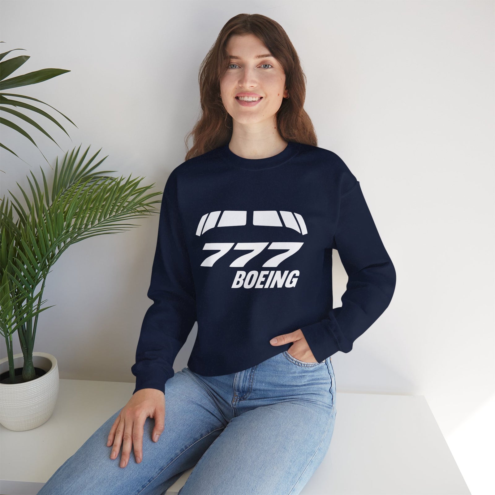 Boeing 777 Windshield Crewneck Sweatshirt - Travel Inspiring Cozy Apparel