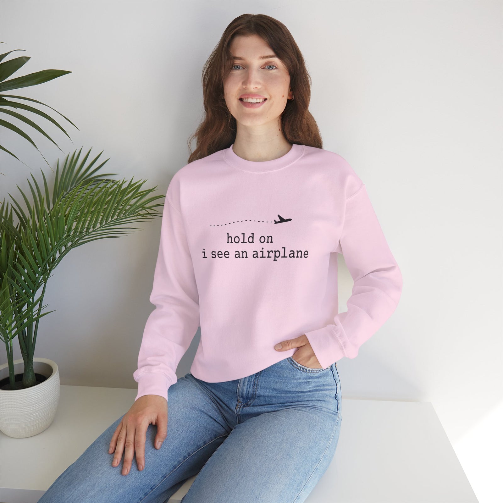 I See An Airplane Crewneck Sweatshirt - Travel Inspiring Cozy Apparel