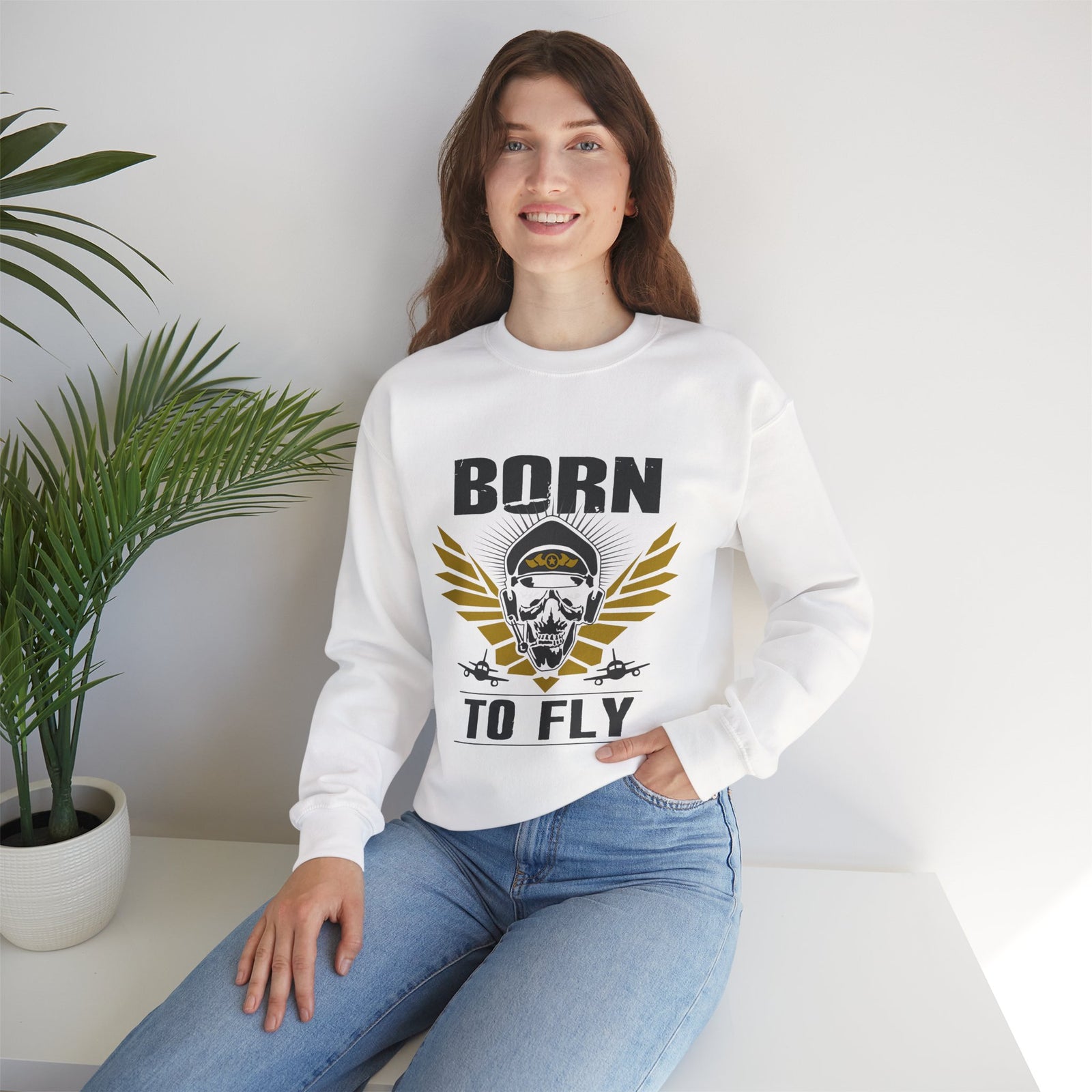 Born To Fly Crewneck Sweatshirt - Travel Inspiring Cozy Apparel