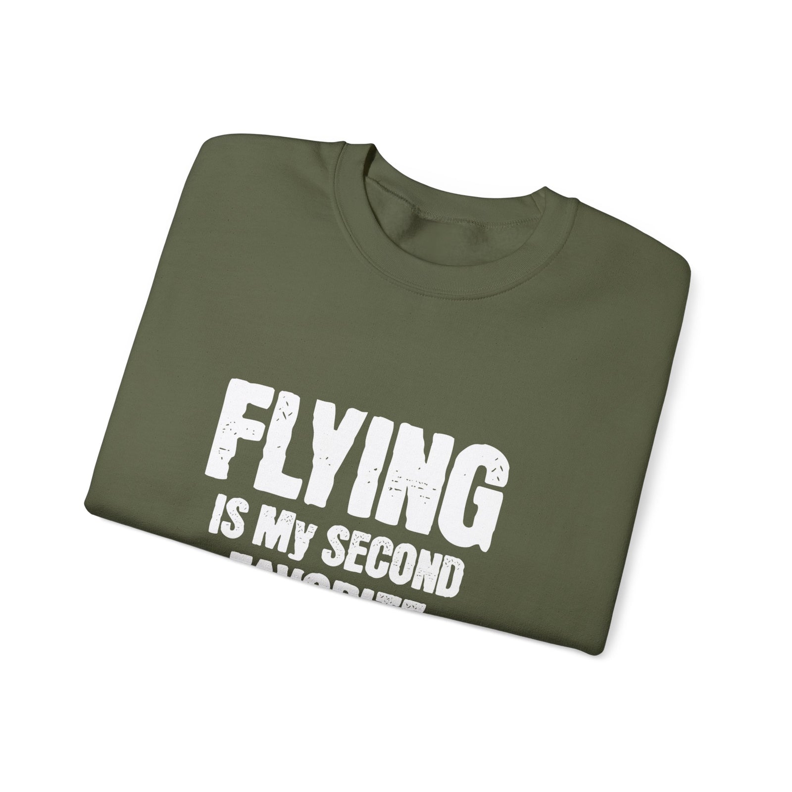 Flying Is My Second Favrite F word Crewneck Sweatshirt - Travel Inspiring Cozy Apparel