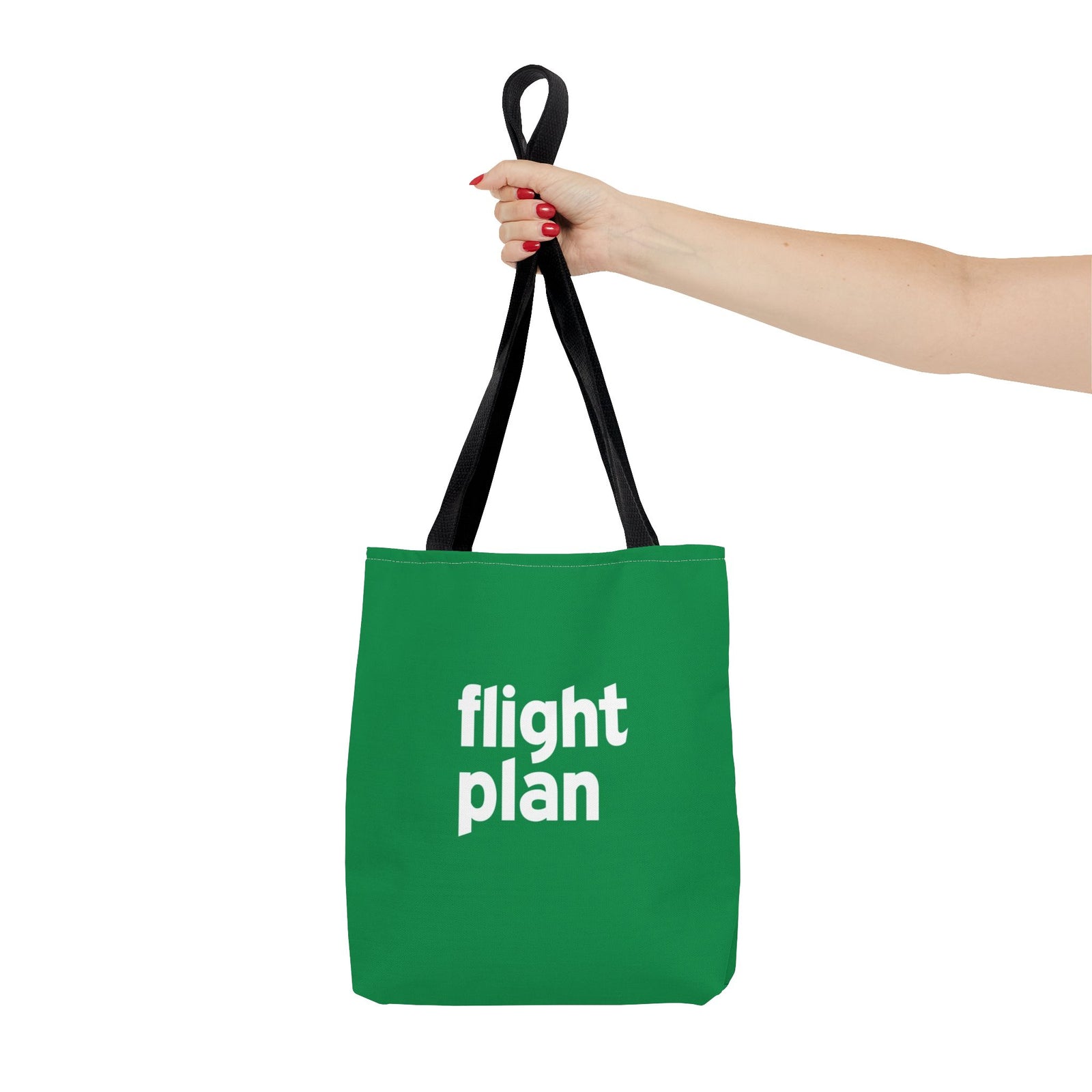 Flight Plan Tote Bag — Printed Green Travel Tote