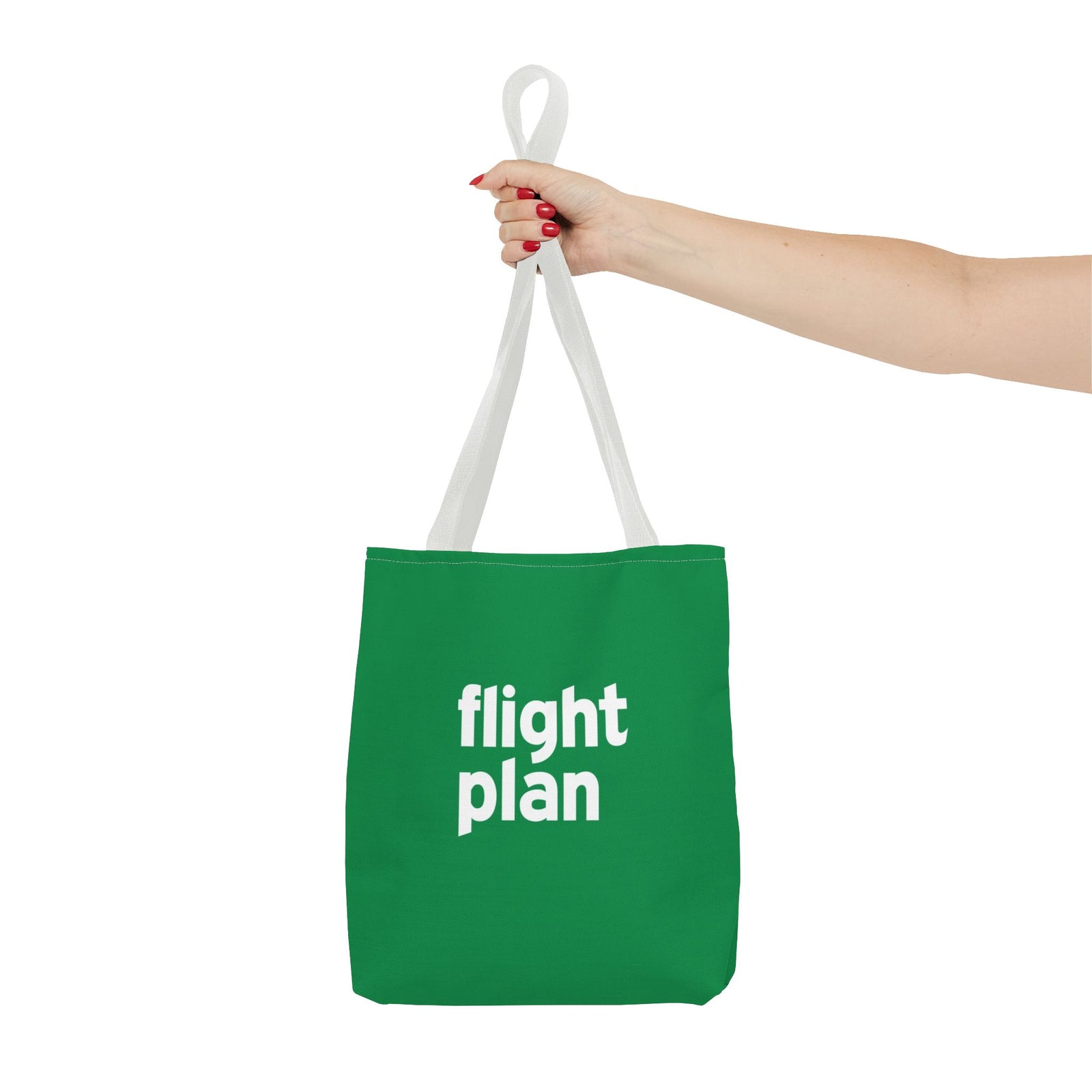 Flight Plan Tote Bag — Printed Green Travel Tote