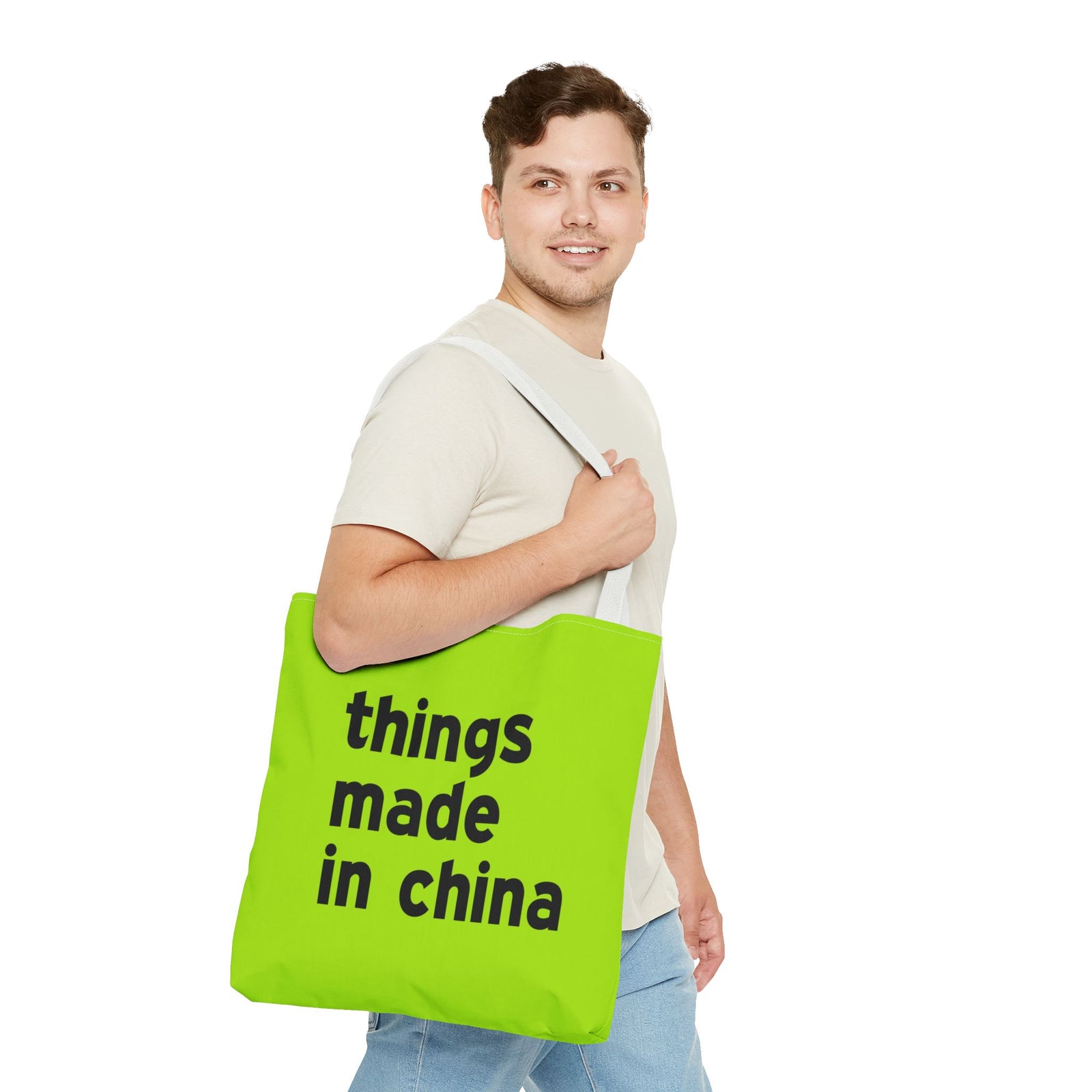 Things Made In China Tote Bag — Printed Green Travel Tote