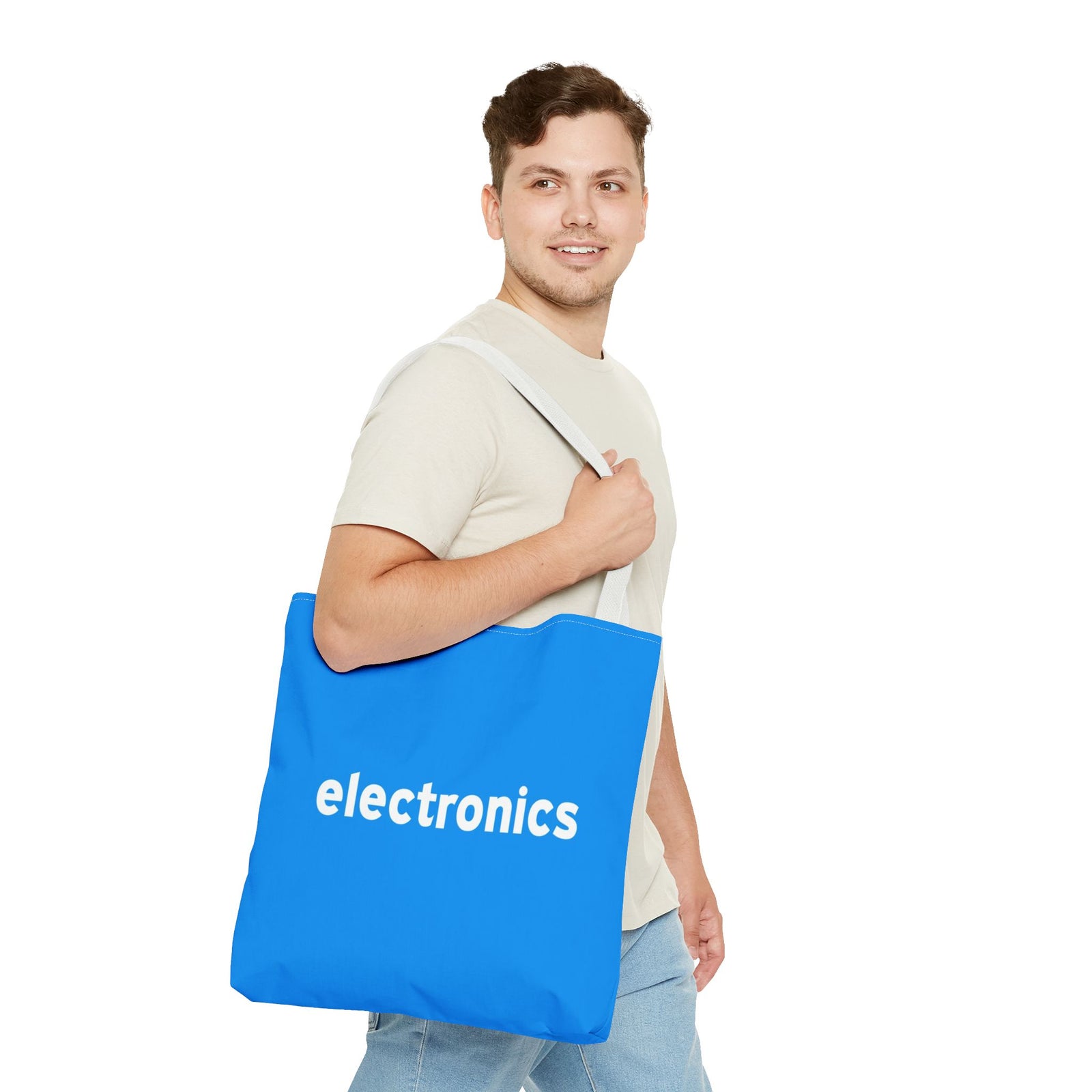 Electronics Tote Bag — Printed Green Travel Tote