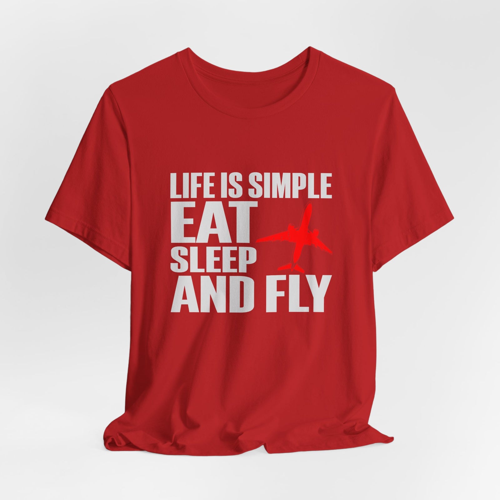 Life Is Simple Unisex Jersey Tee - Perfect for Aviation Enthusiasts