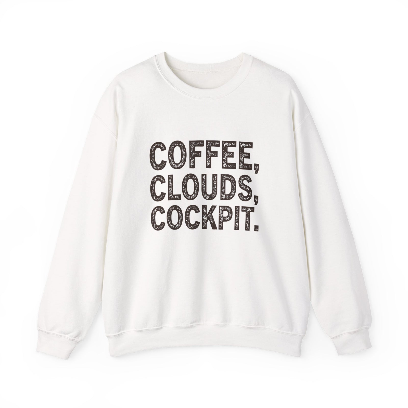 Coffee Clouds Cockpit Crewneck Sweatshirt - Travel Inspiring Cozy Apparel