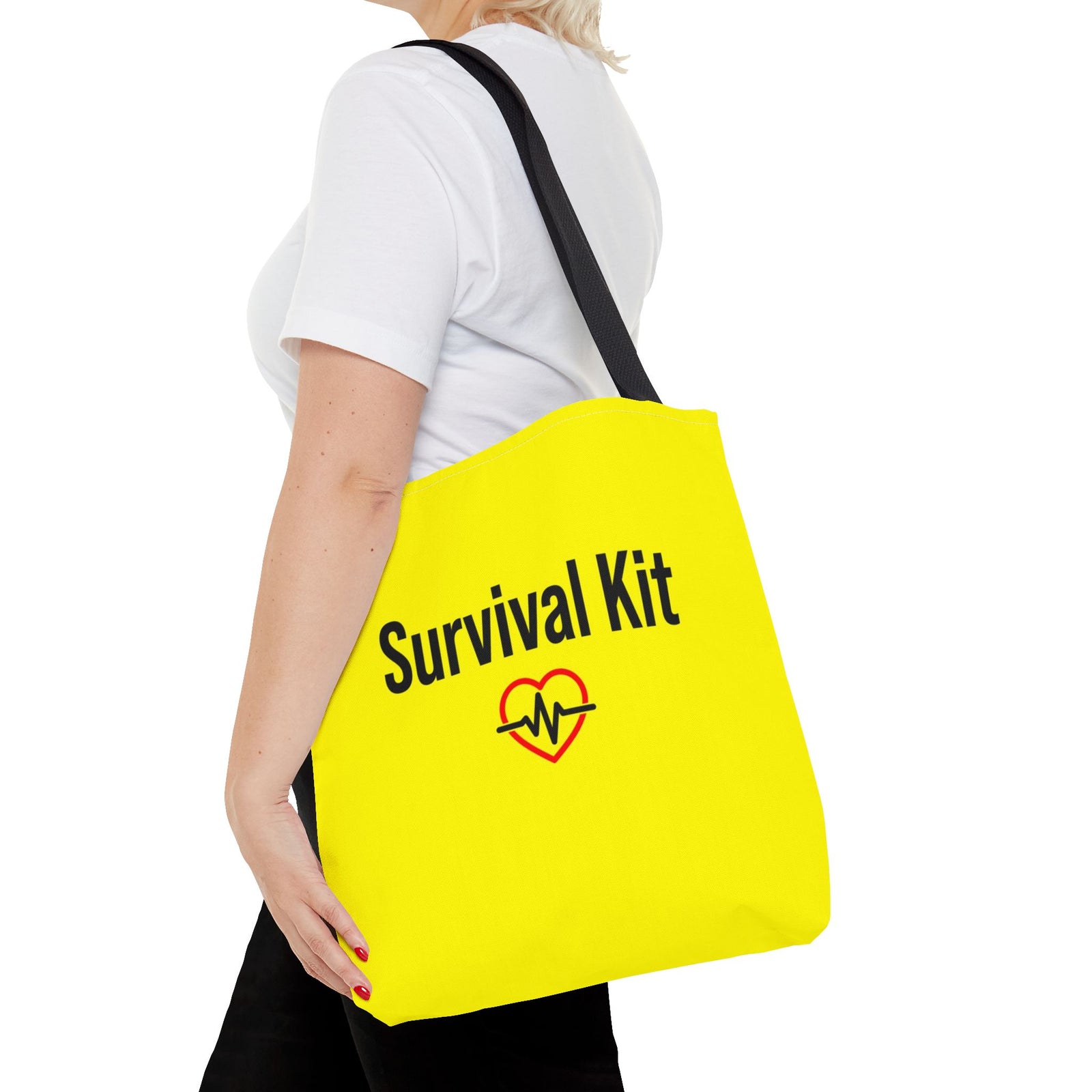 Survival Kit Tote Bag — Printed Green Travel Tote