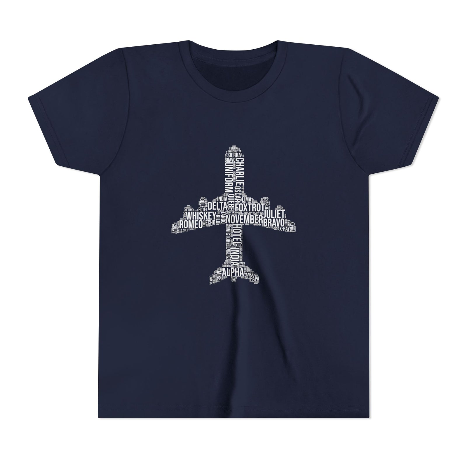 Airplane Typography - Unisex Youth Short Sleeve Tee