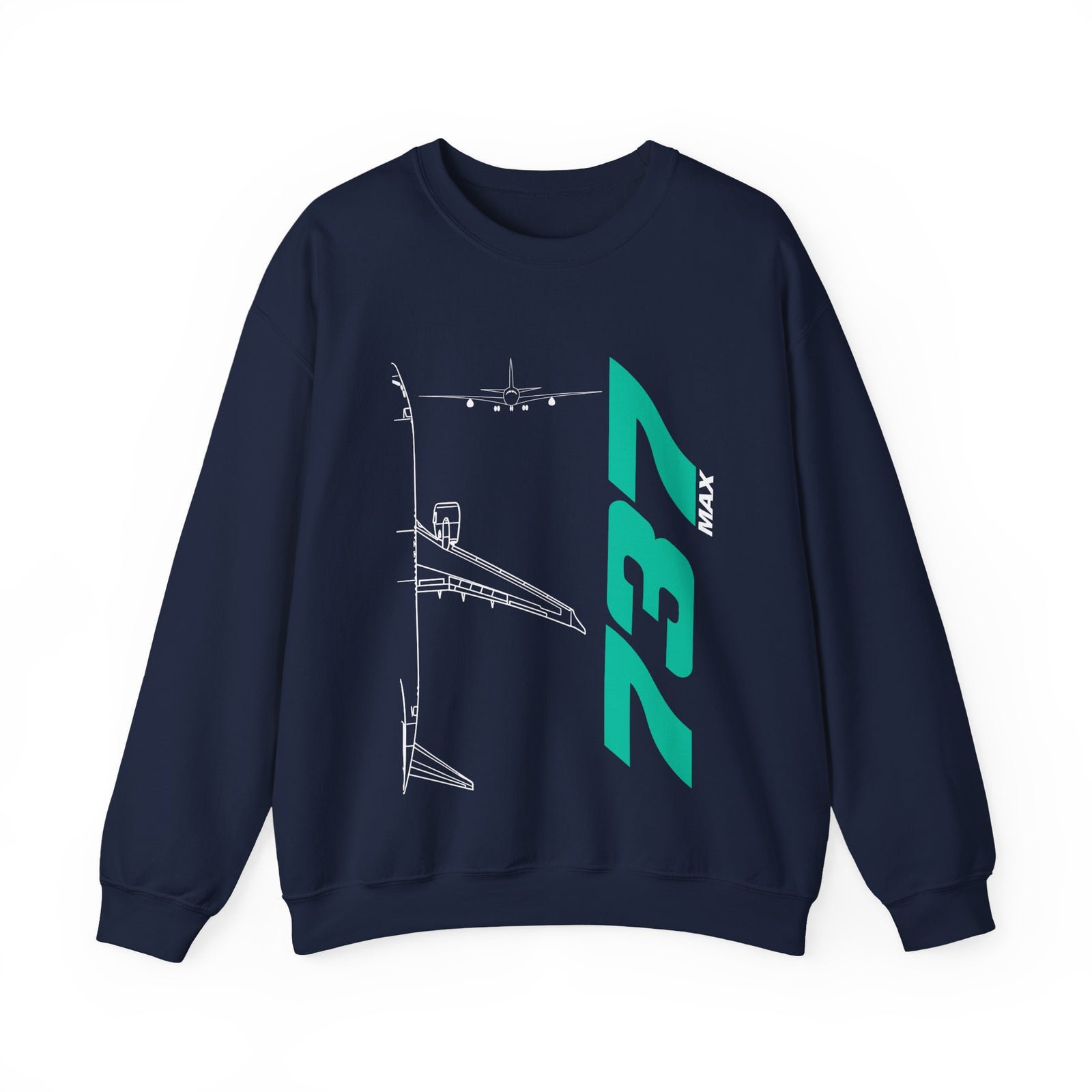 Boeing 737 Max Crewneck Sweatshirt - Travel Inspiring Cozy Apparel
