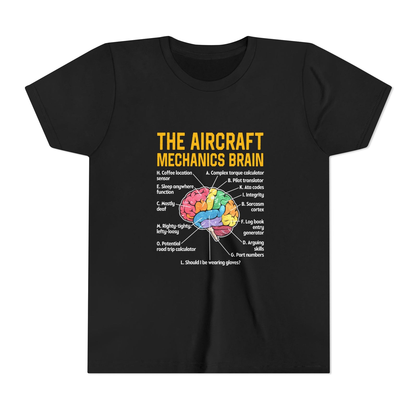 The Aircraft Mechanics Brain - Unisex Youth Short Sleeve Tee