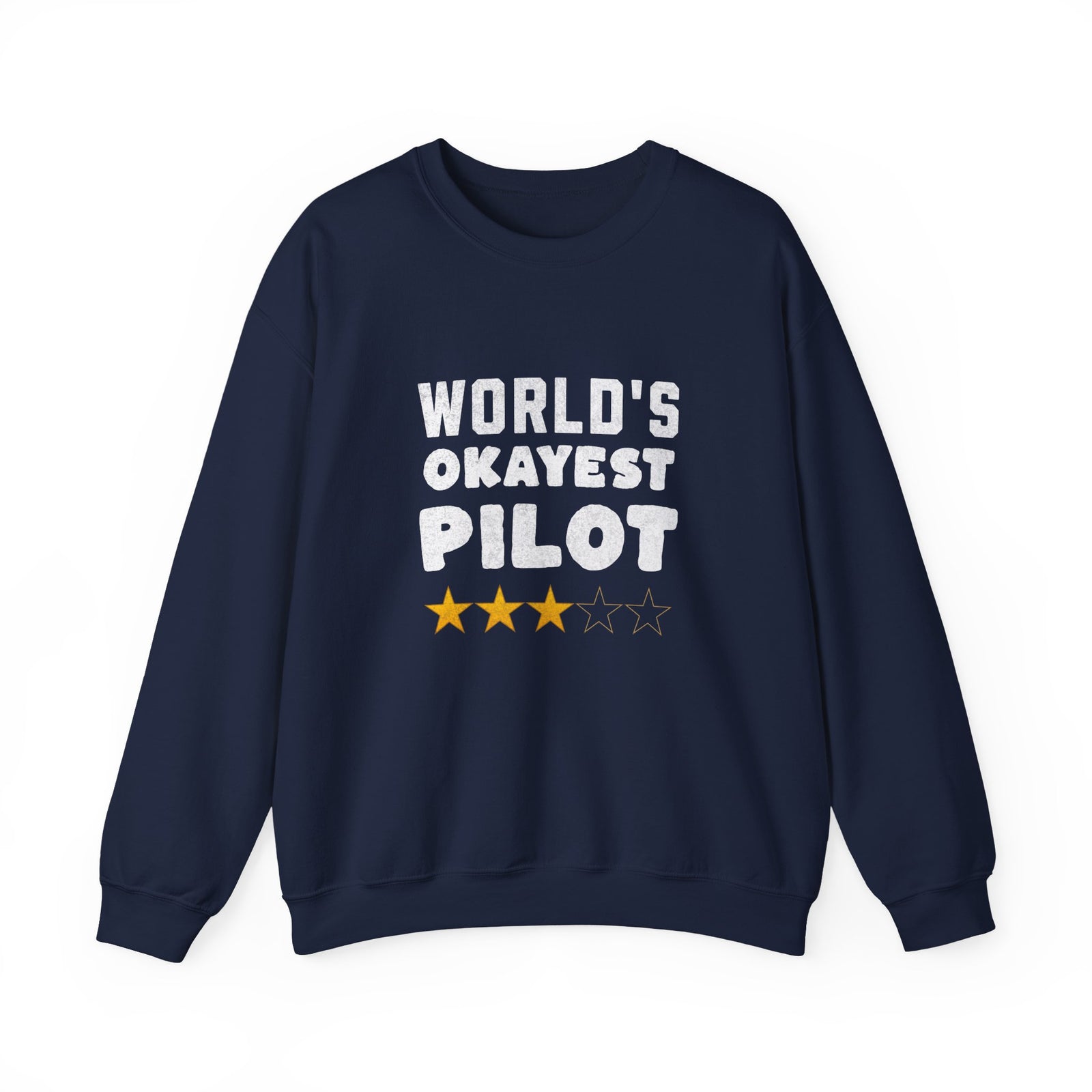 Worlds Okayest Pilot Crewneck Sweatshirt - Travel Inspiring Cozy Apparel