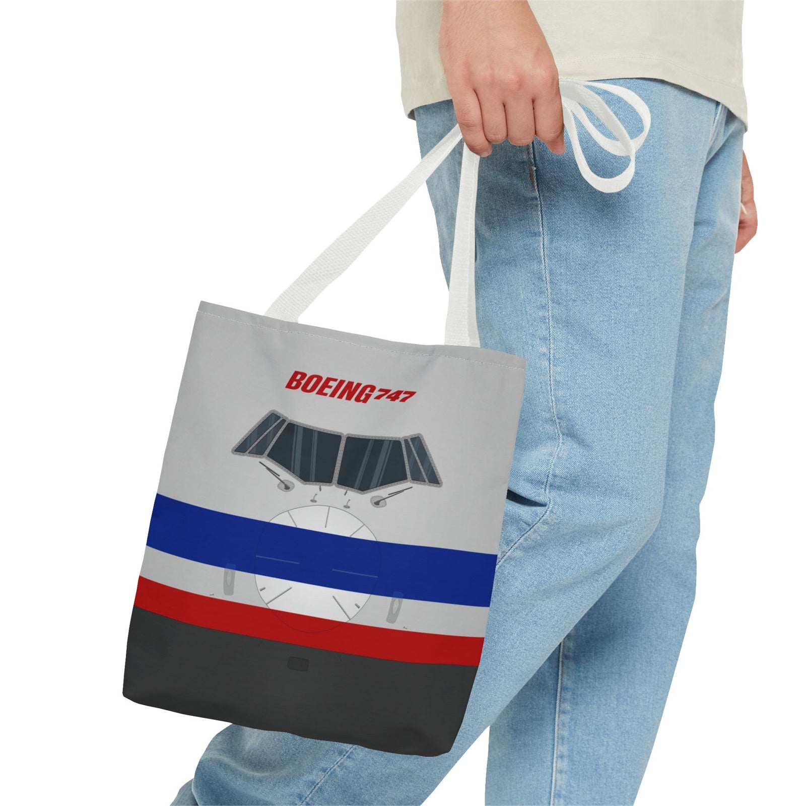 AA 747 Tote Bag — Printed Green Travel Tote