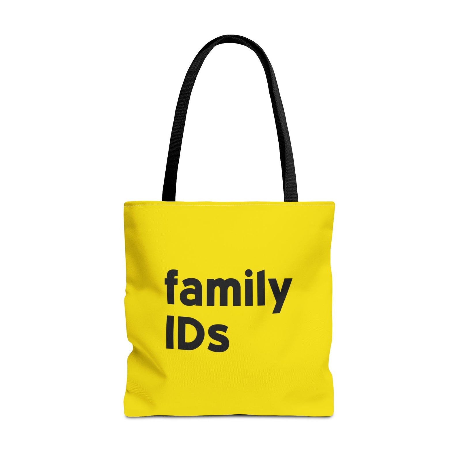 Family Ids Tote Bag — Printed Green Travel Tote