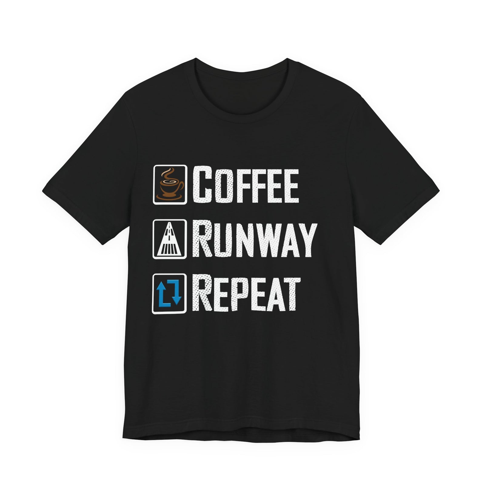 Coffee Runway Repeat - Unisex Jersey Tee