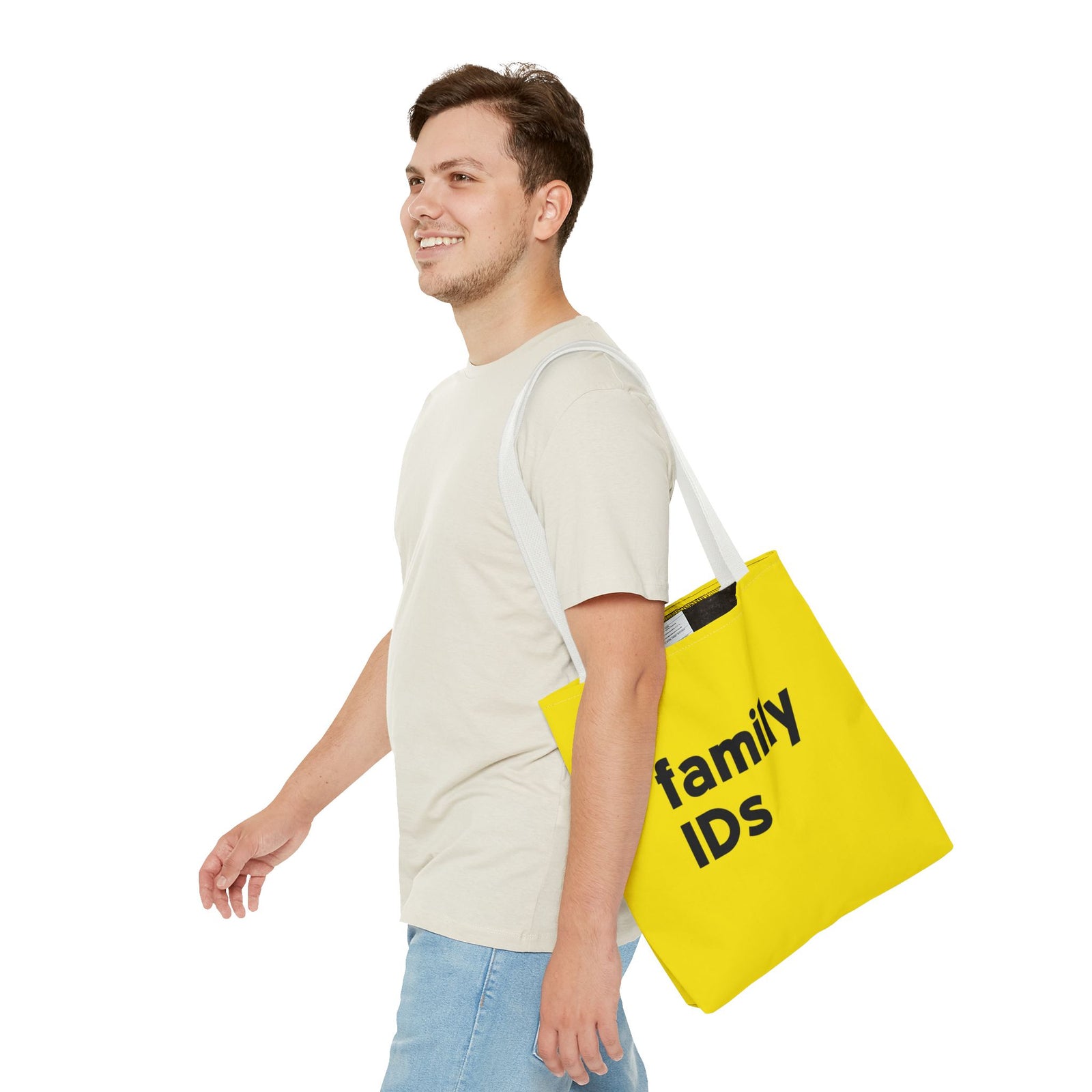 Family Ids Tote Bag — Printed Green Travel Tote