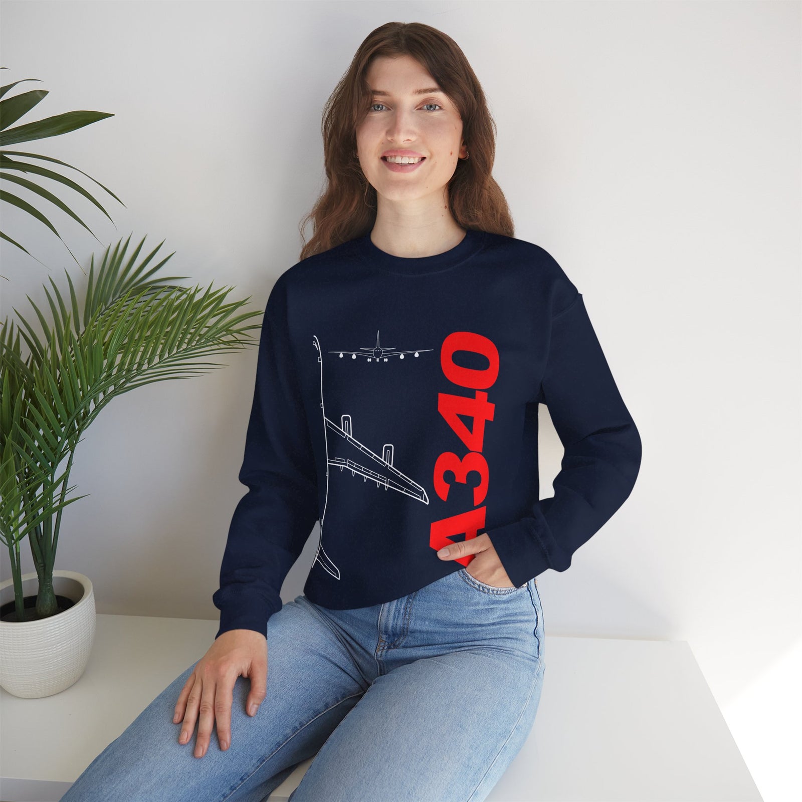 Airbus A340 Crewneck Sweatshirt - Travel Inspiring Cozy Apparel