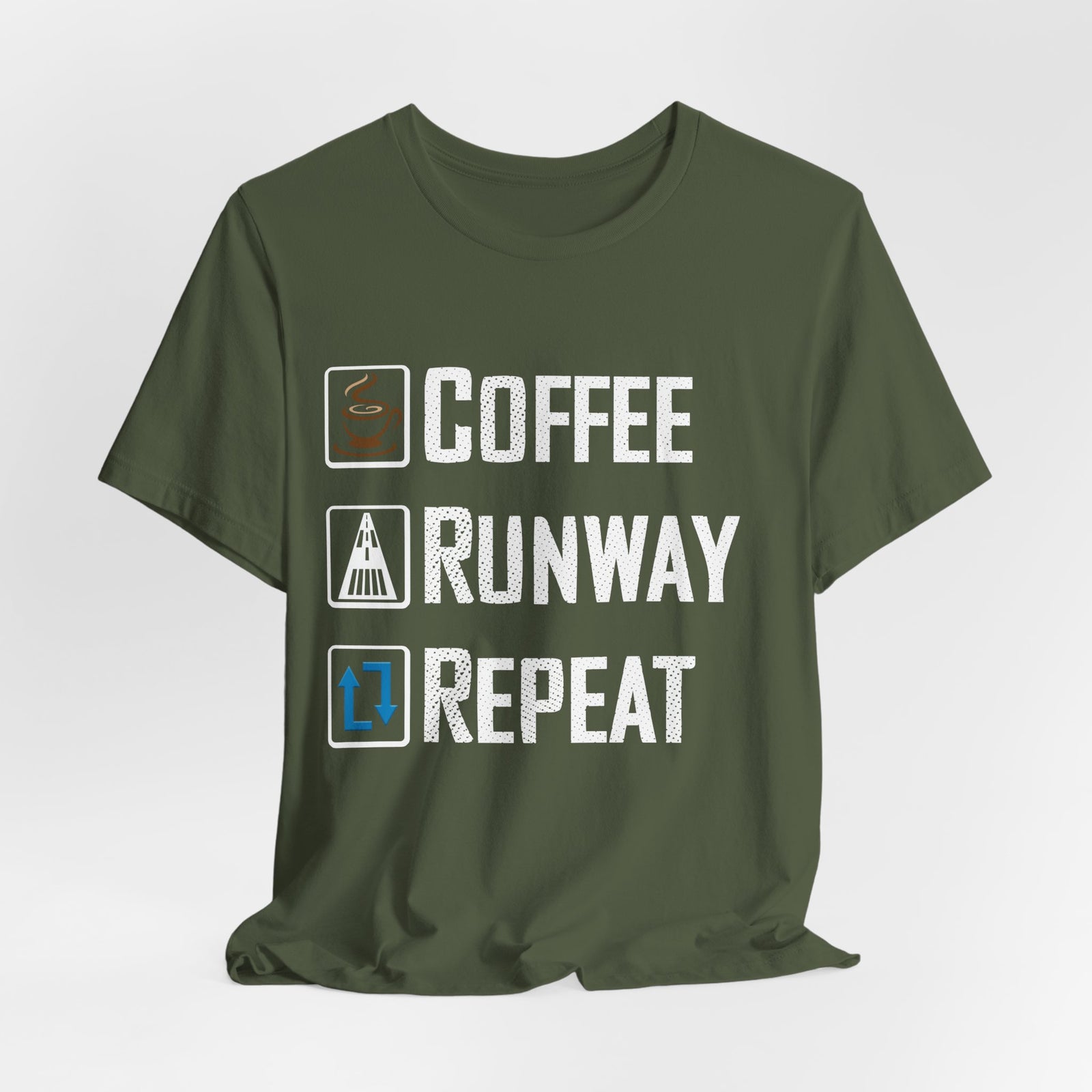 Coffee Runway Repeat - Unisex Jersey Tee