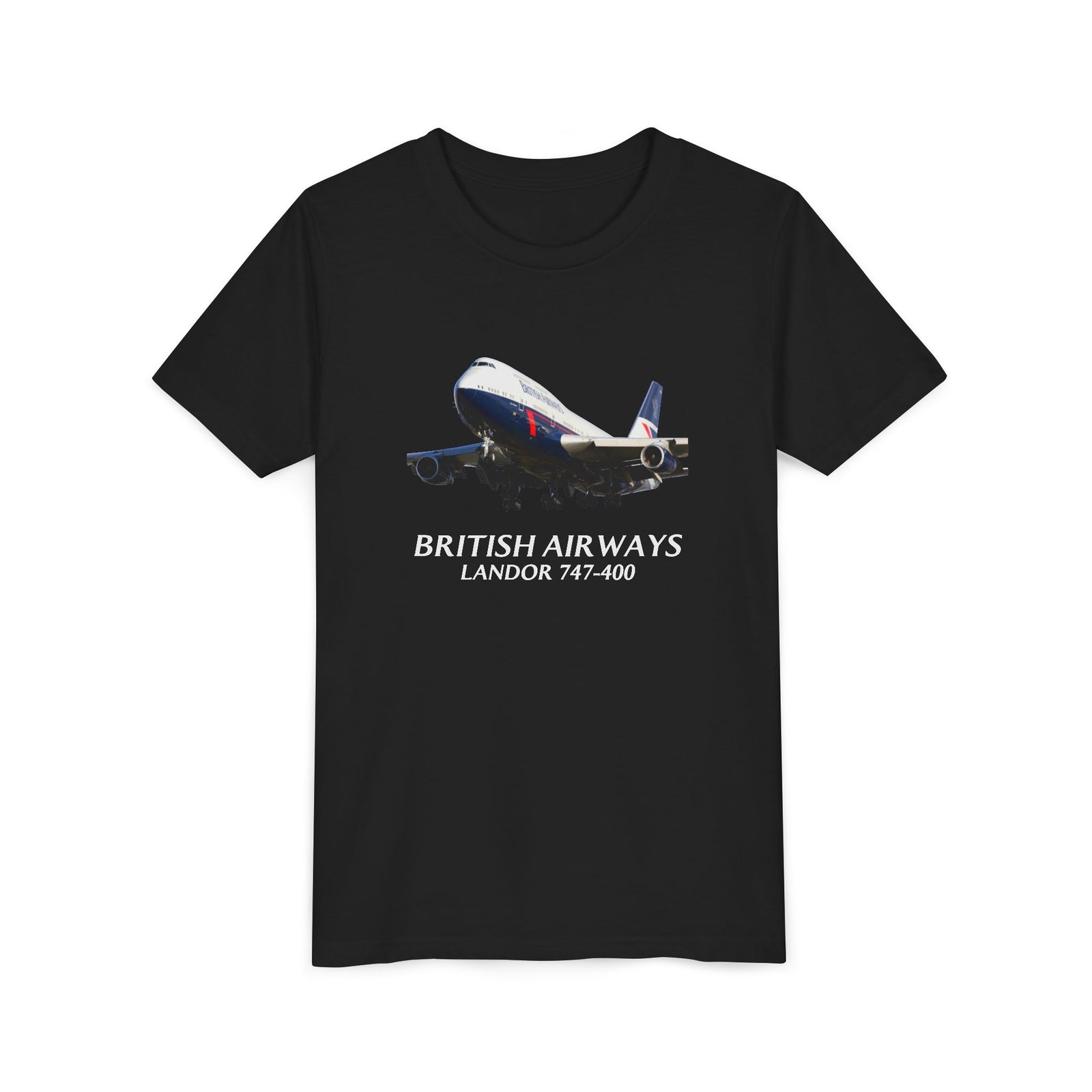 British Airways Landor 747-400 - Unisex Youth Short Sleeve Tee