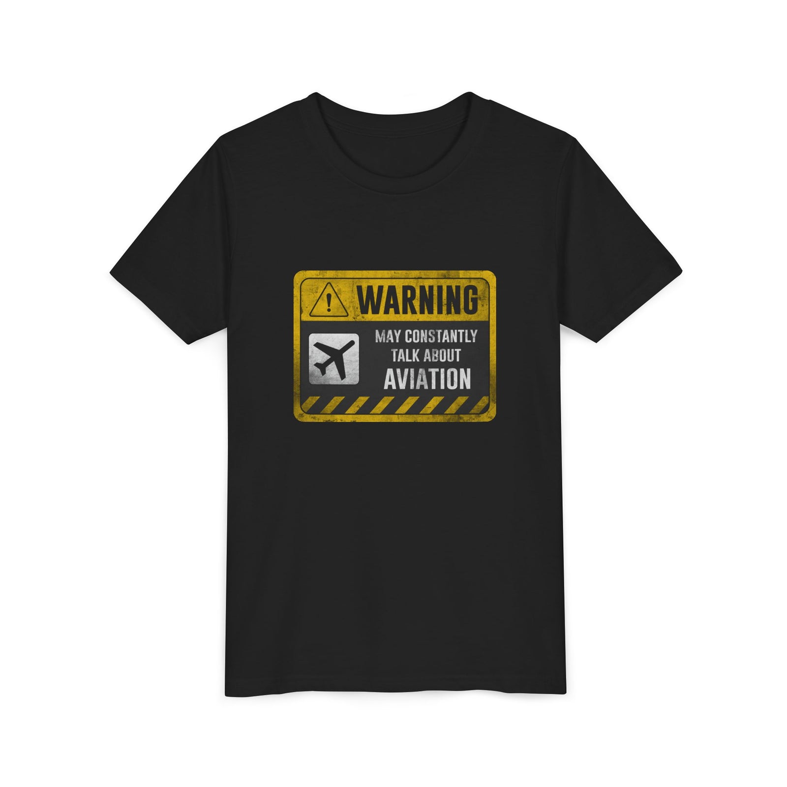 Warning May Constantly Talk About Aviation - Unisex Youth Short Sleeve Tee