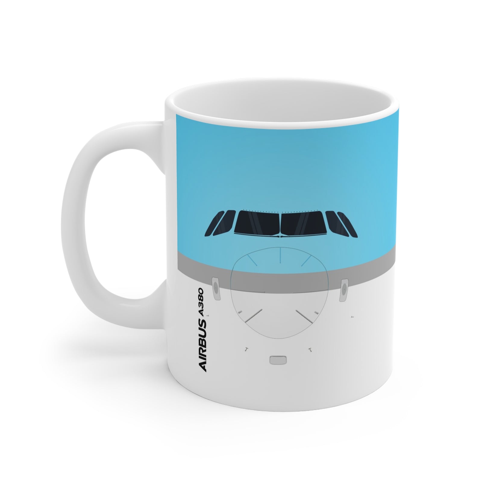 A380 - 11oz Ceramic Coffee Cup for Aviation Enthusiasts