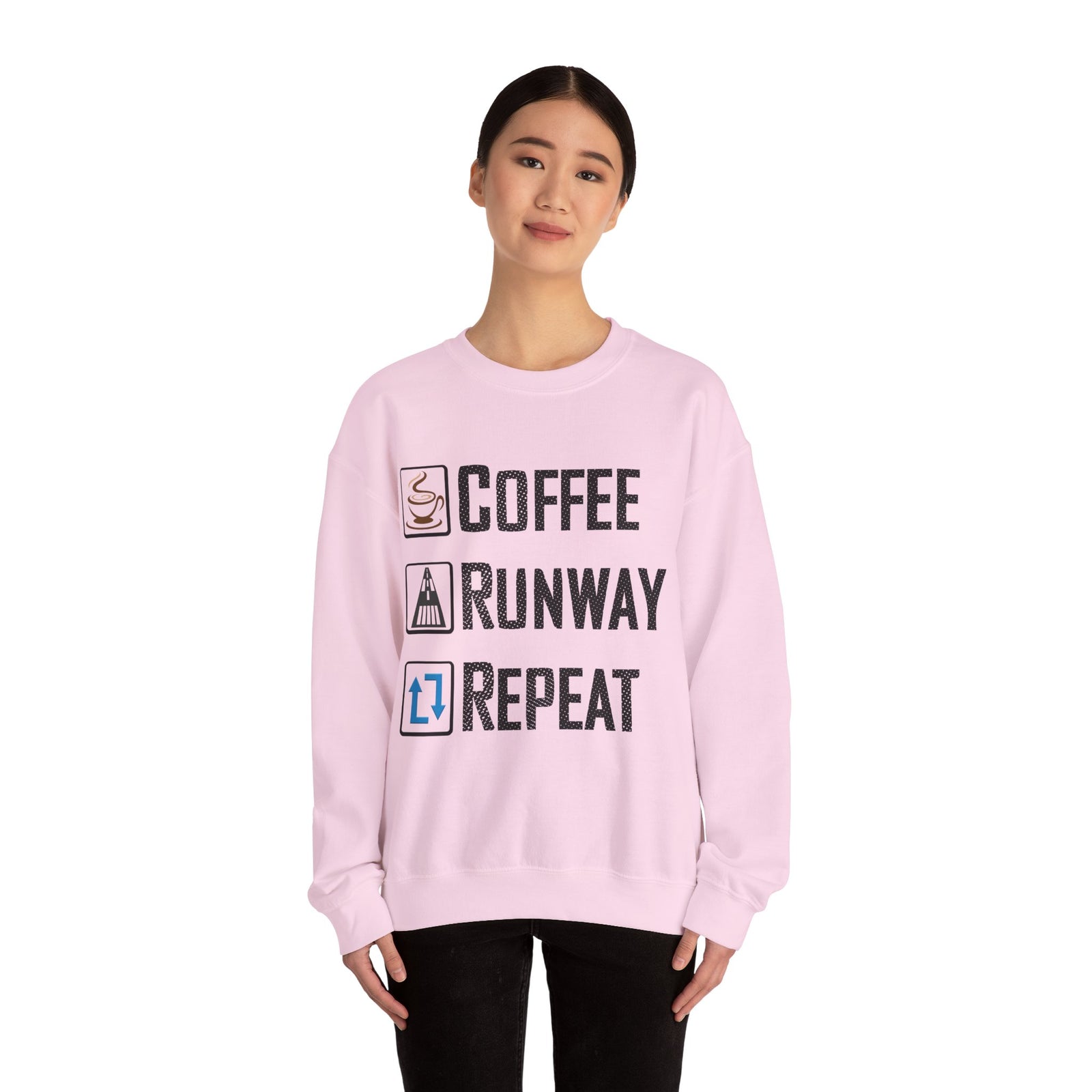 Coffee Runway Repeat - Crewneck Sweatshirt
