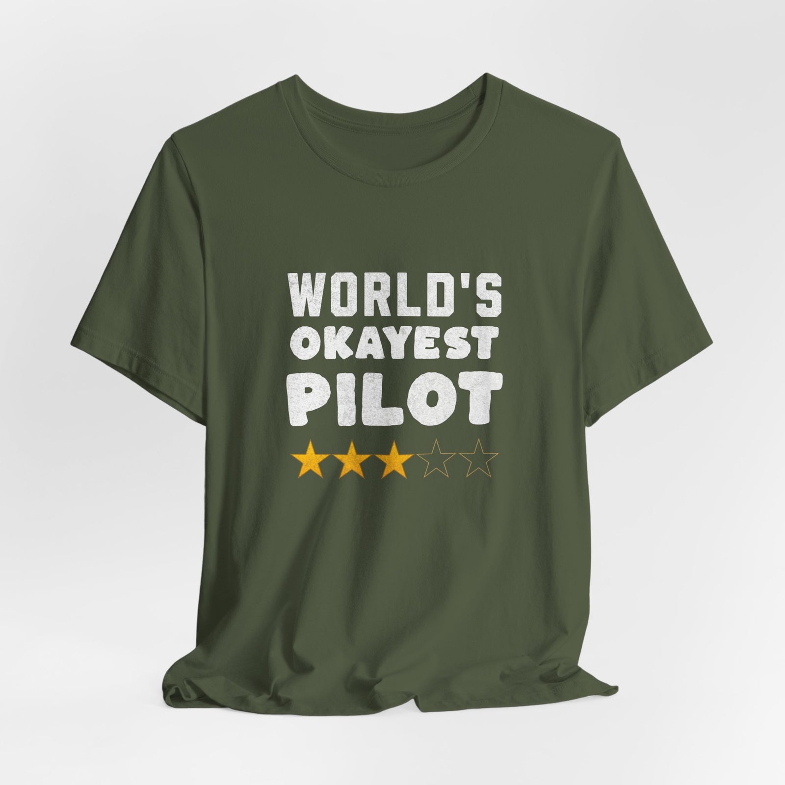 Worlds Okayest Pilot Unisex Jersey Tee - Perfect for Aviation Enthusiasts