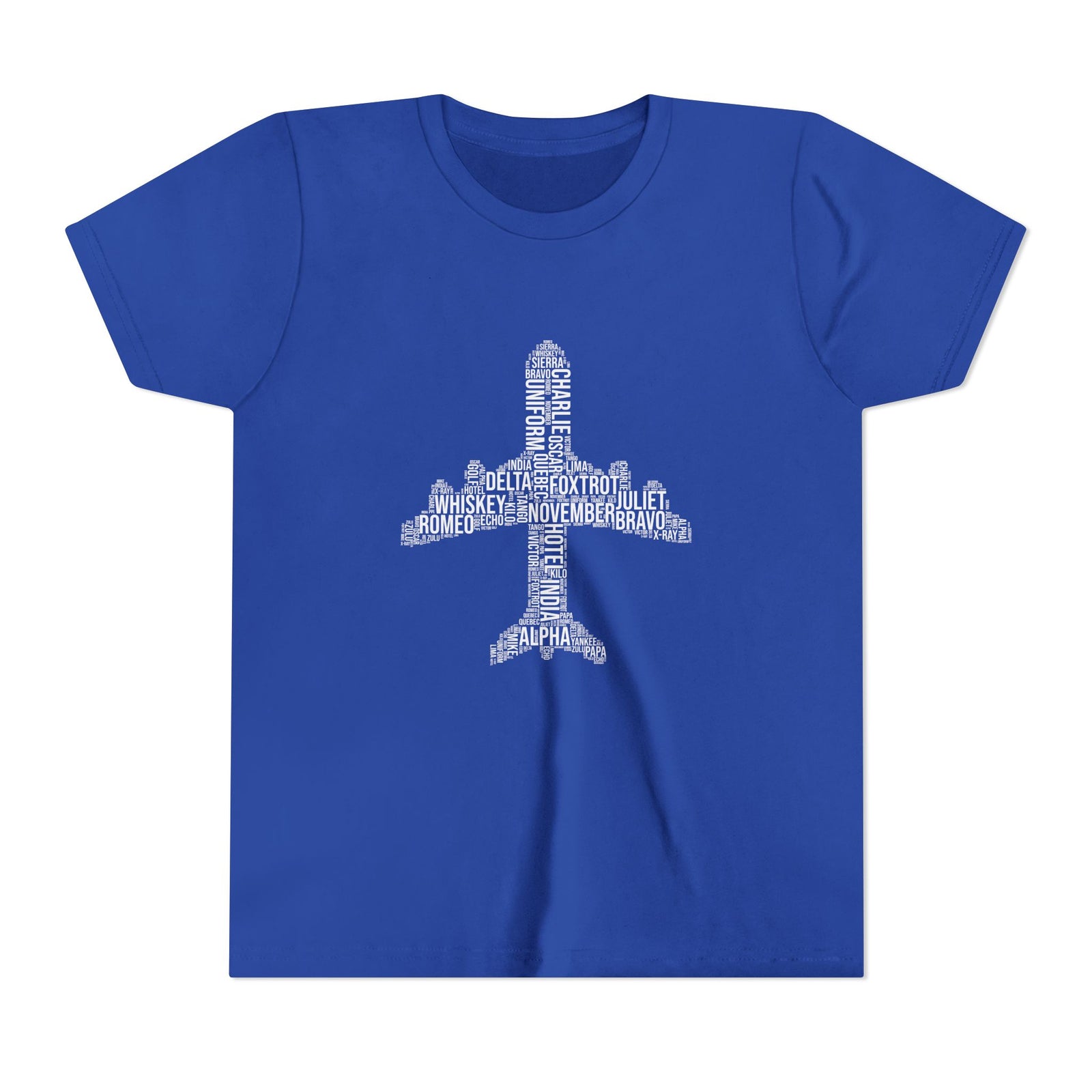 Airplane Typography - Unisex Youth Short Sleeve Tee