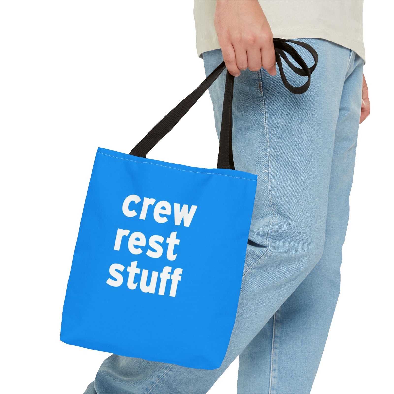 Crew Rest Stuff Tote Bag — Printed Green Travel Tote
