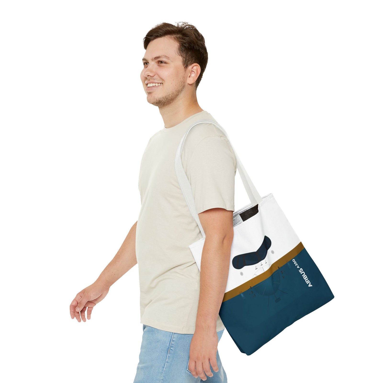 A350 Tote Bag — Printed Green Travel Tote