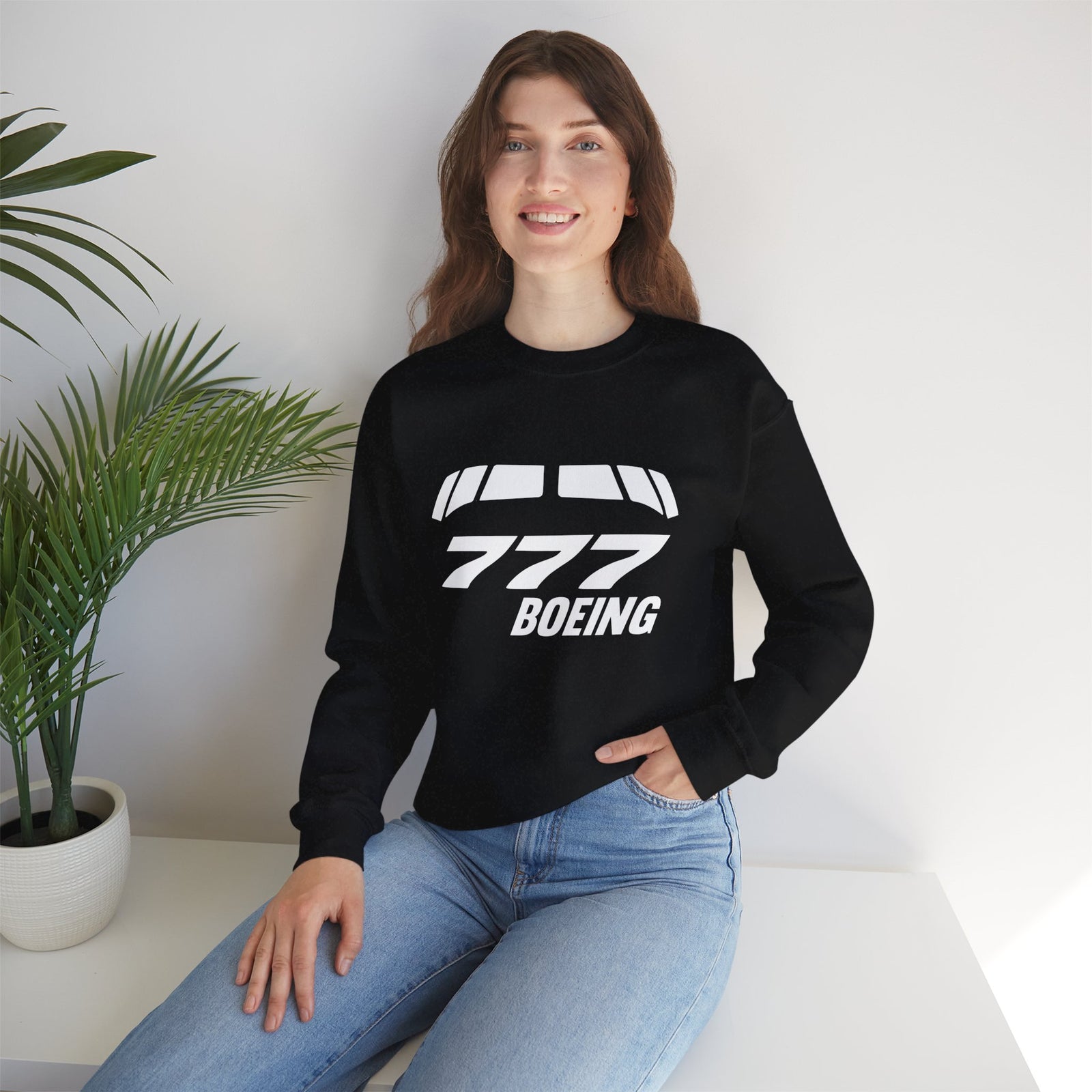 Boeing 777 Windshield Crewneck Sweatshirt - Travel Inspiring Cozy Apparel
