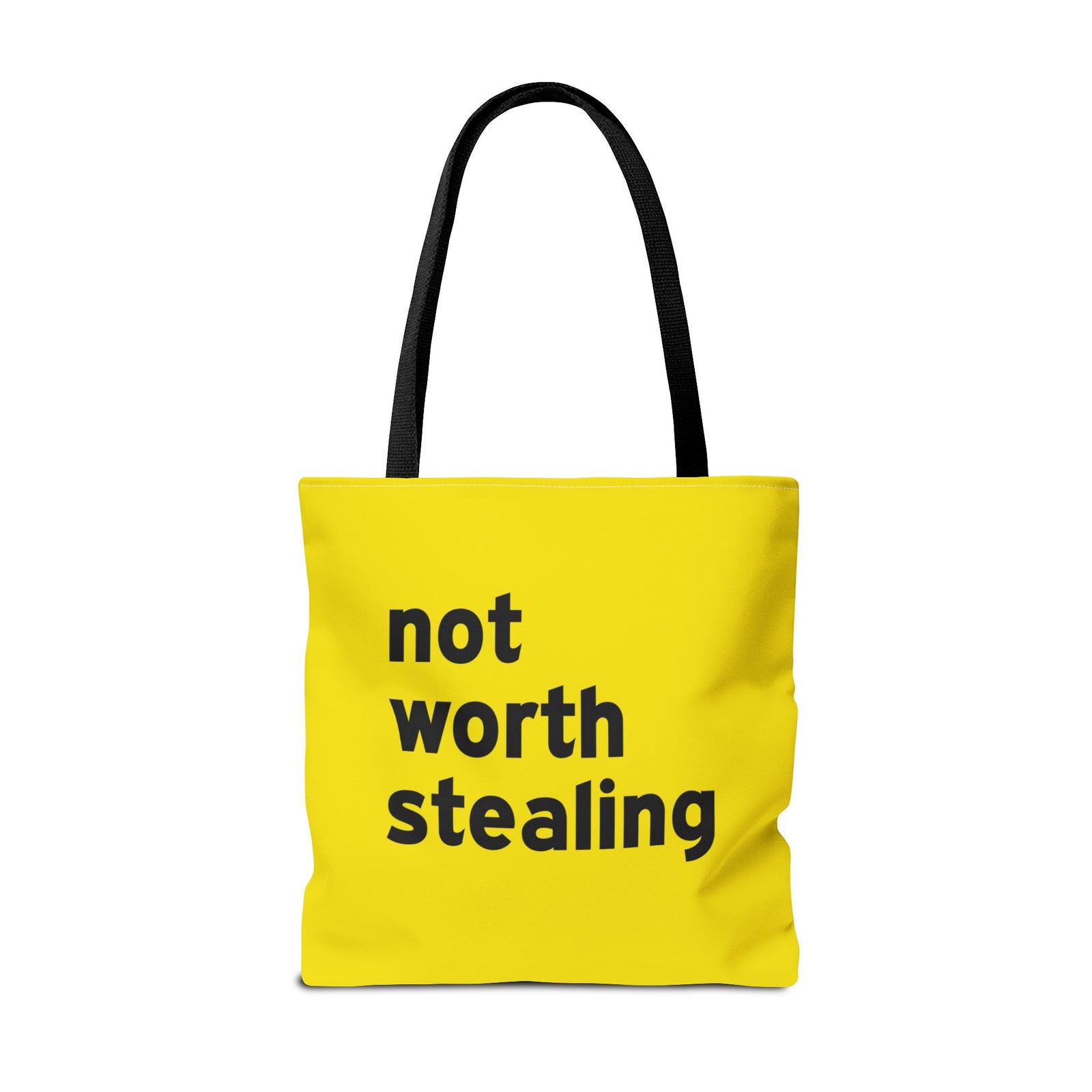 Not Worth Stealing Tote Bag — Printed Green Travel Tote