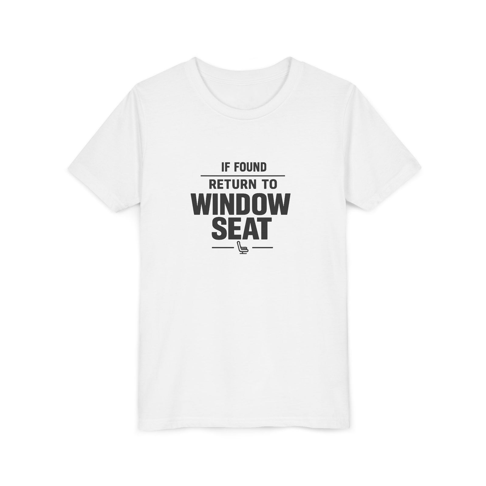 If Found Return to Window Seat - Unisex Youth Short Sleeve Tee