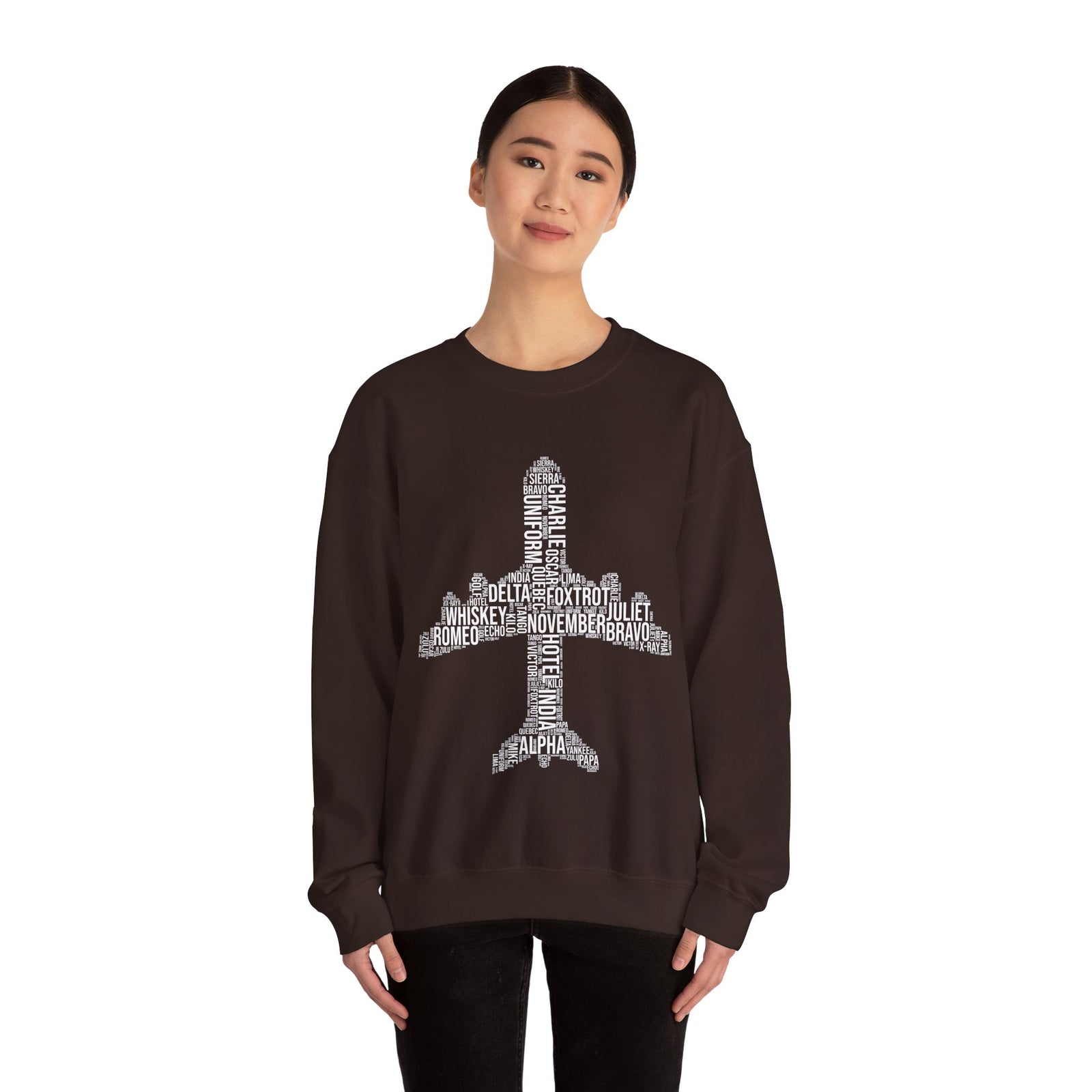 Airplane Typography - Unisex Crewneck Sweatshirt