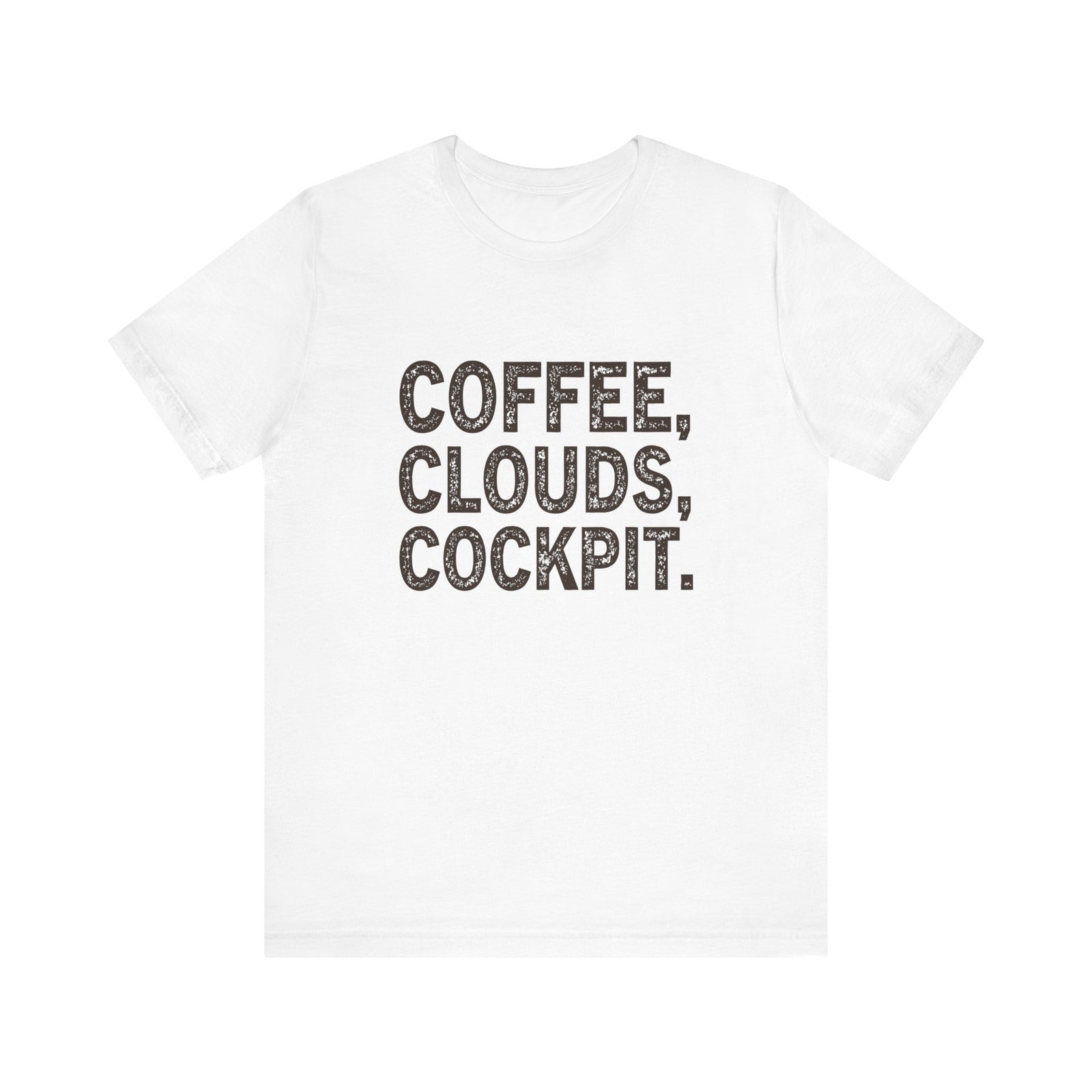 Coffee Clouds Cockpit Unisex Jersey Tee - Perfect for Aviation Enthusiasts
