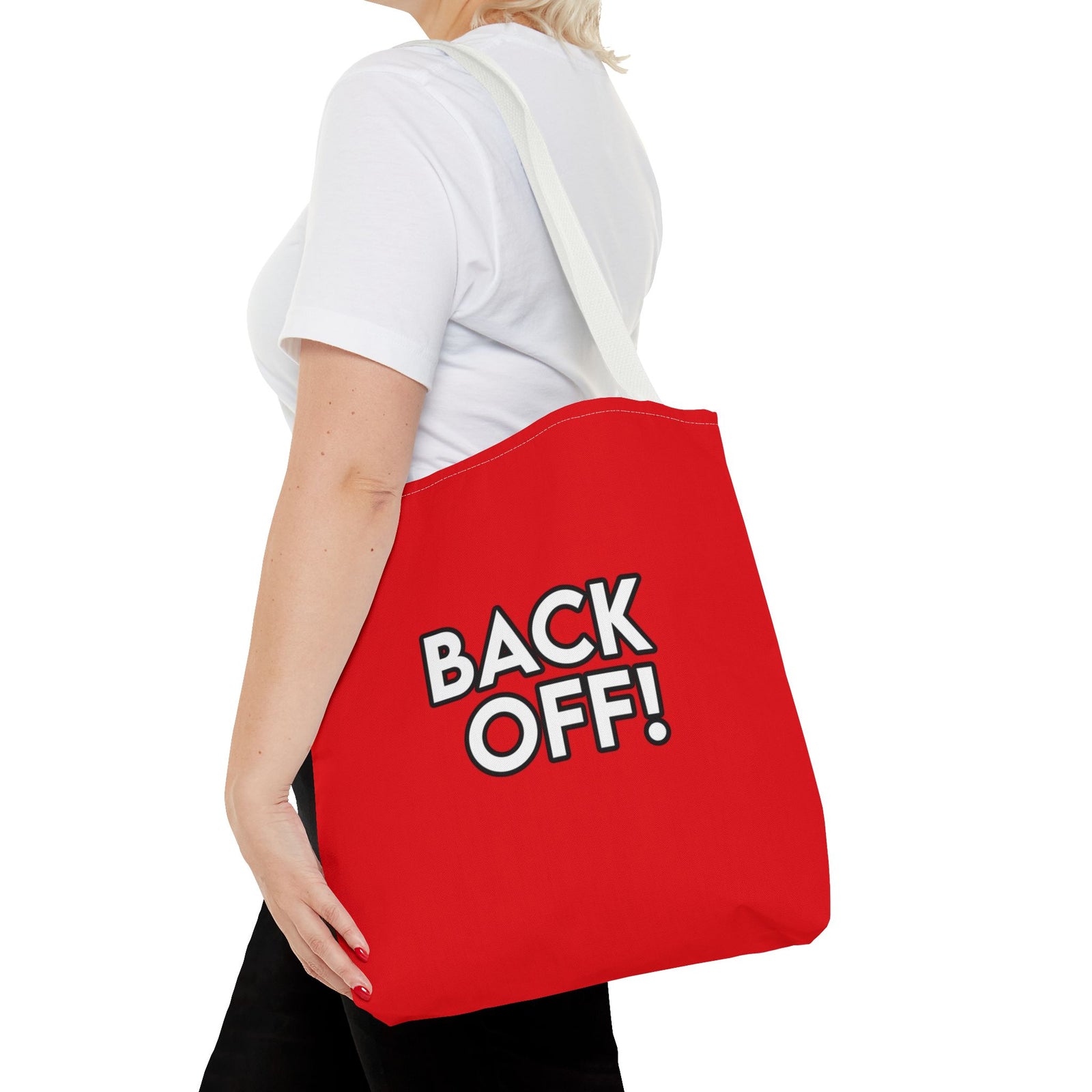 Back Off! Tote Bag — Printed Green Travel Tote