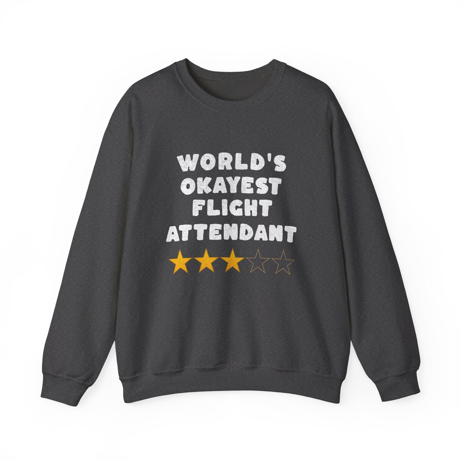 Worlds Okayest Flight Attendant Crewneck Sweatshirt - Travel Inspiring Cozy Apparel