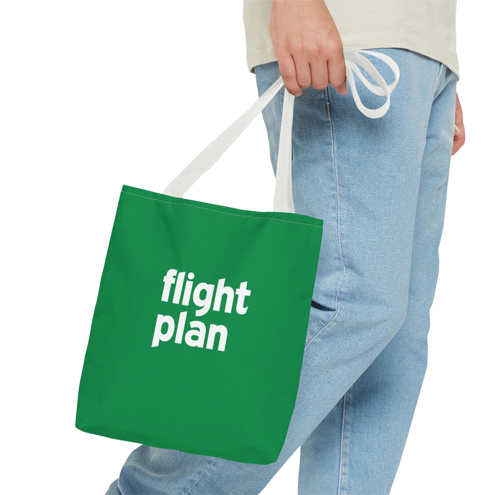 Flight Plan Tote Bag — Printed Green Travel Tote