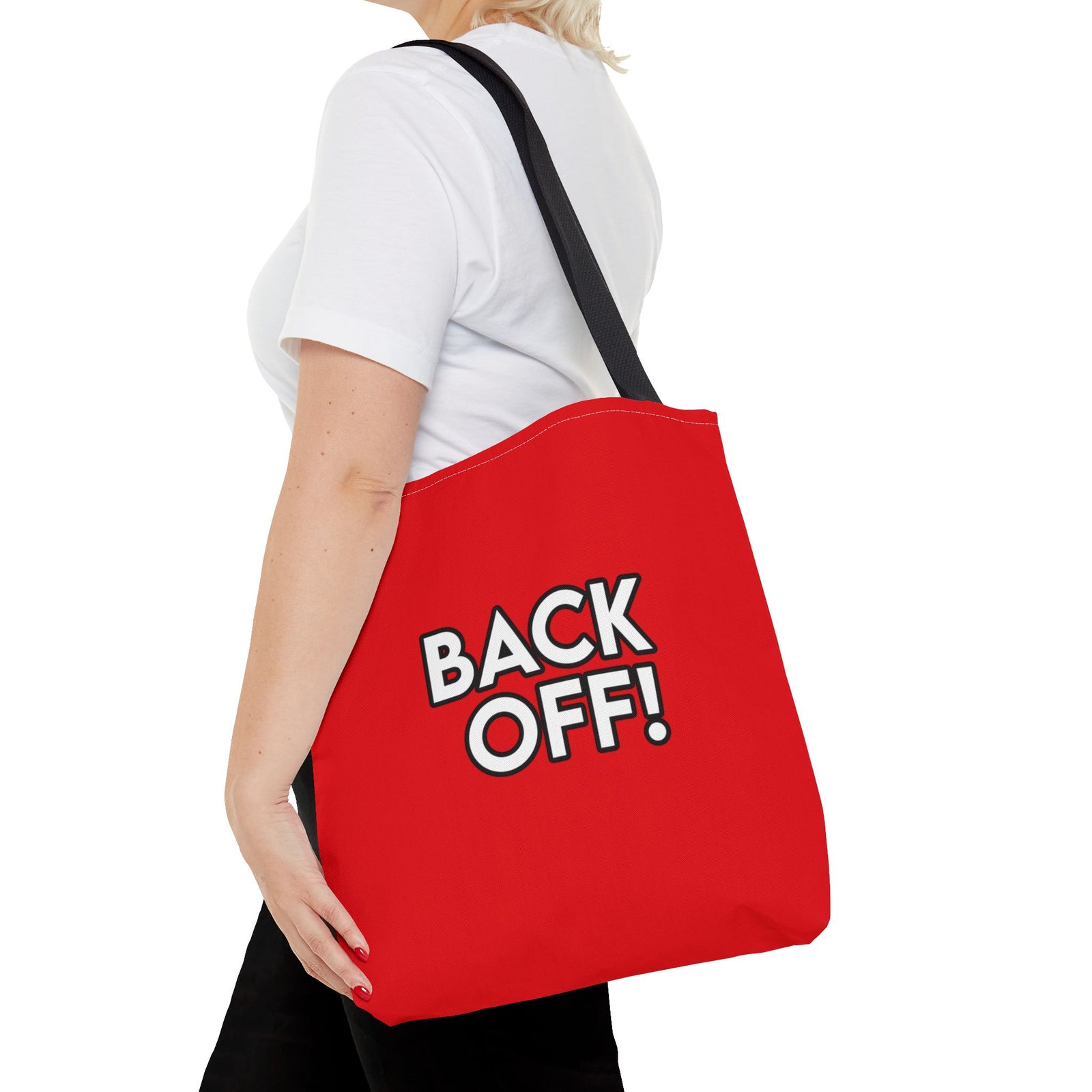 Back Off! Tote Bag — Printed Green Travel Tote