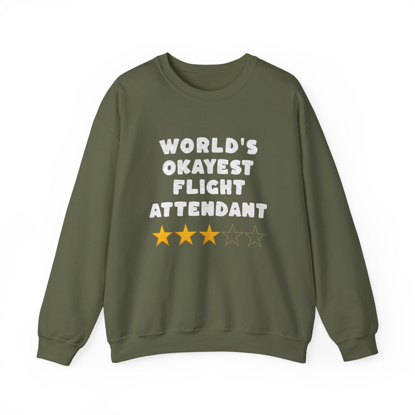 Worlds Okayest Flight Attendant Crewneck Sweatshirt - Travel Inspiring Cozy Apparel