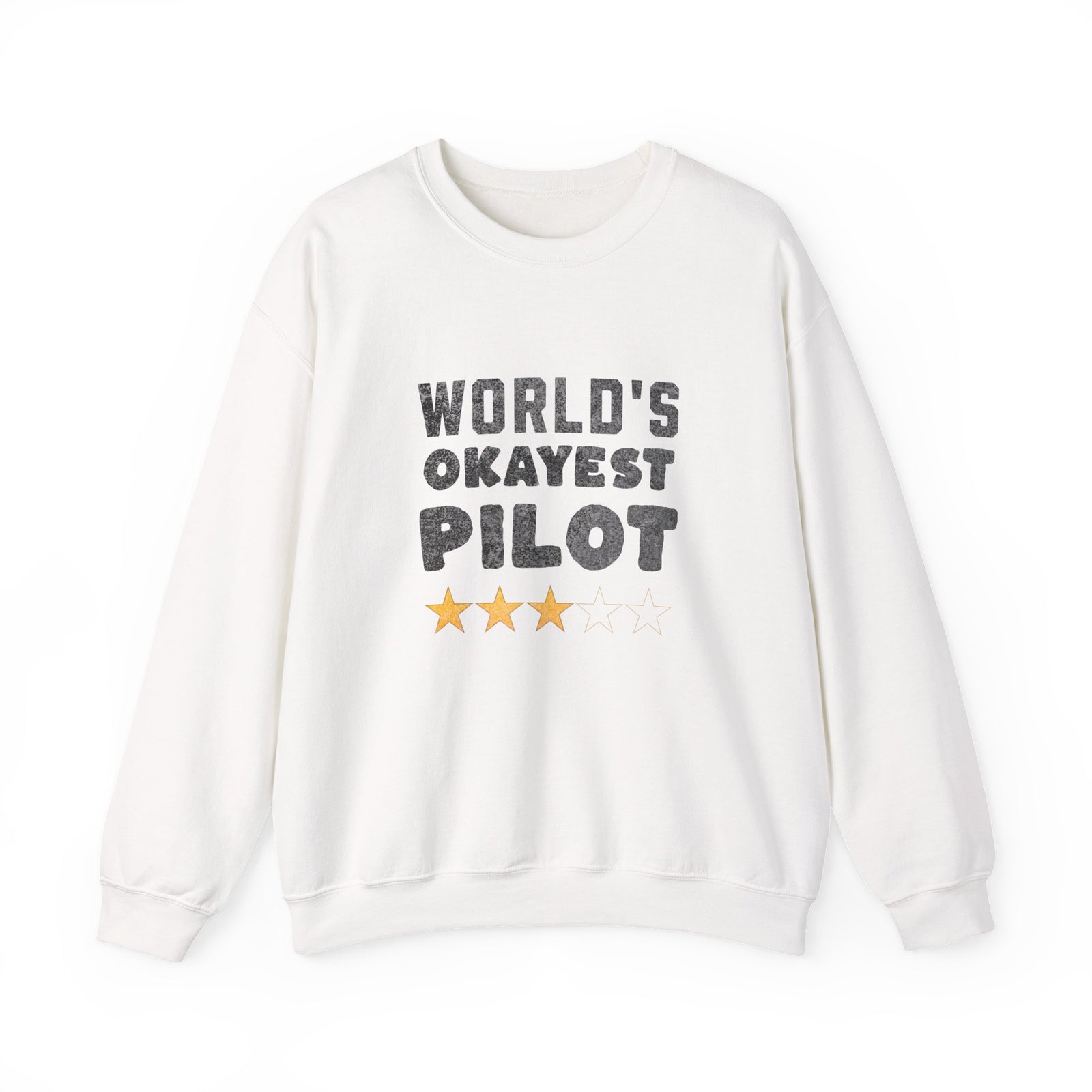 Worlds Okayest Pilot Crewneck Sweatshirt - Travel Inspiring Cozy Apparel