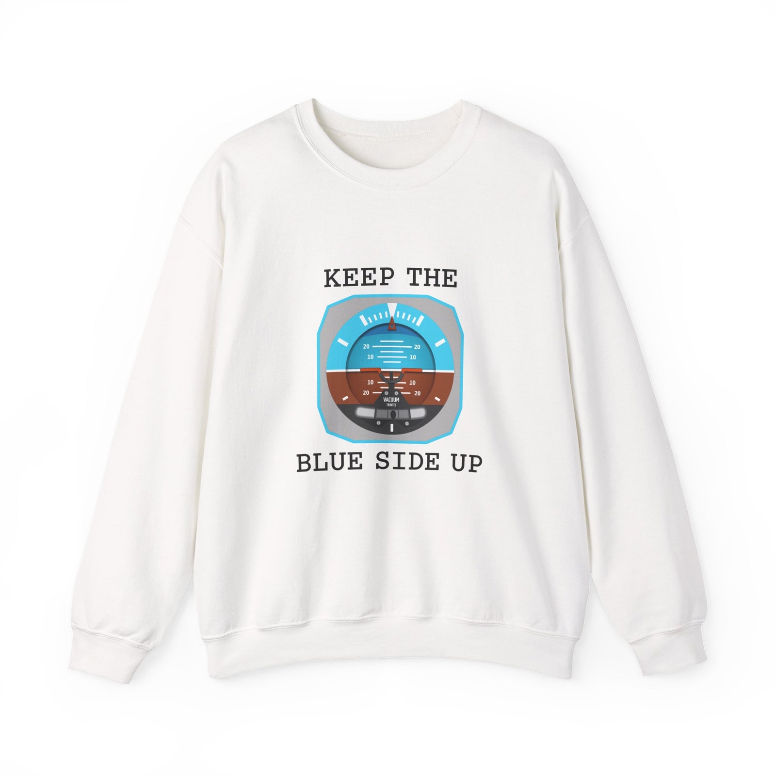 Keep The Blue Side Up Crewneck Sweatshirt - Travel Inspiring Cozy Apparel
