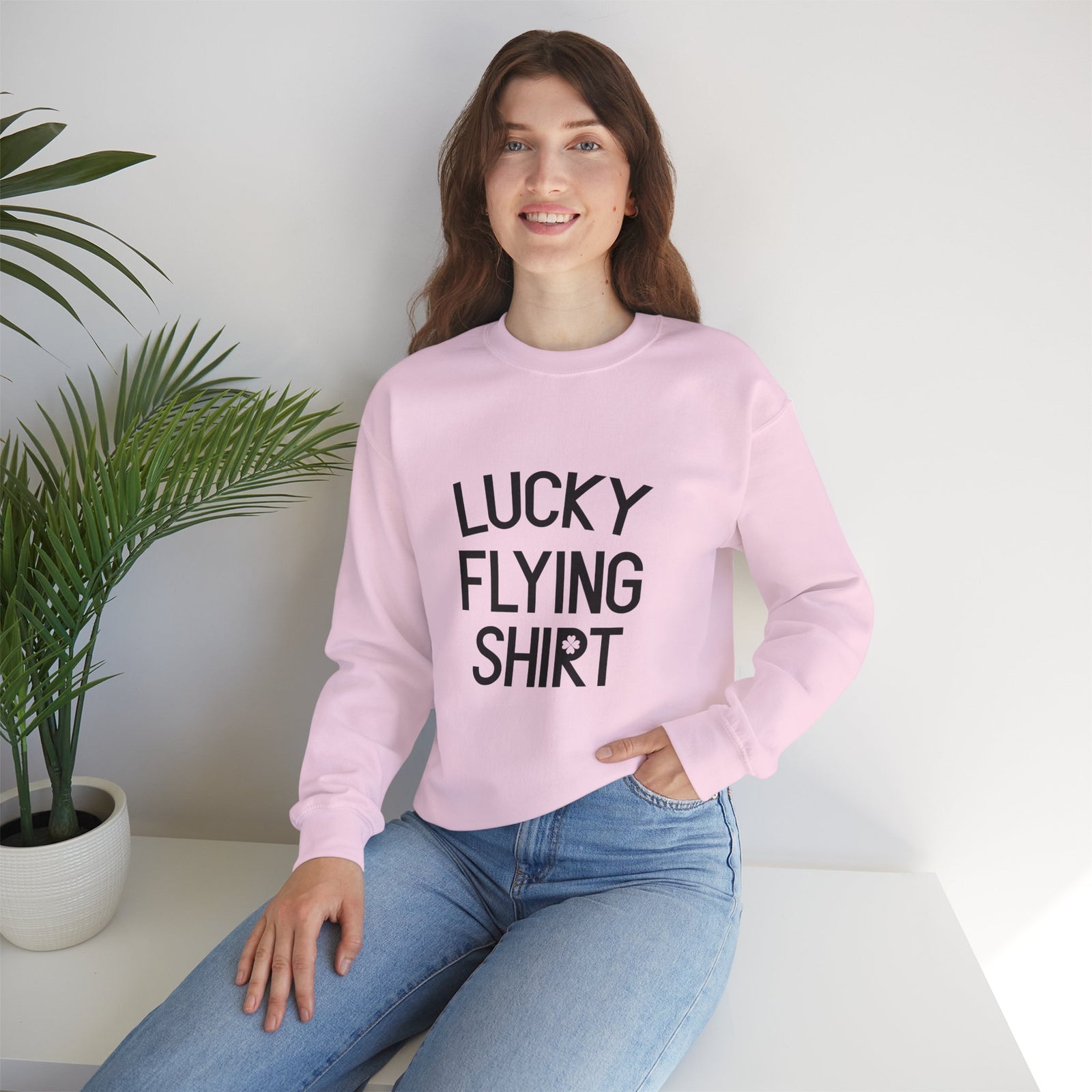 Lucky Flying Shirt Crewneck Sweatshirt - Travel Inspiring Cozy Apparel
