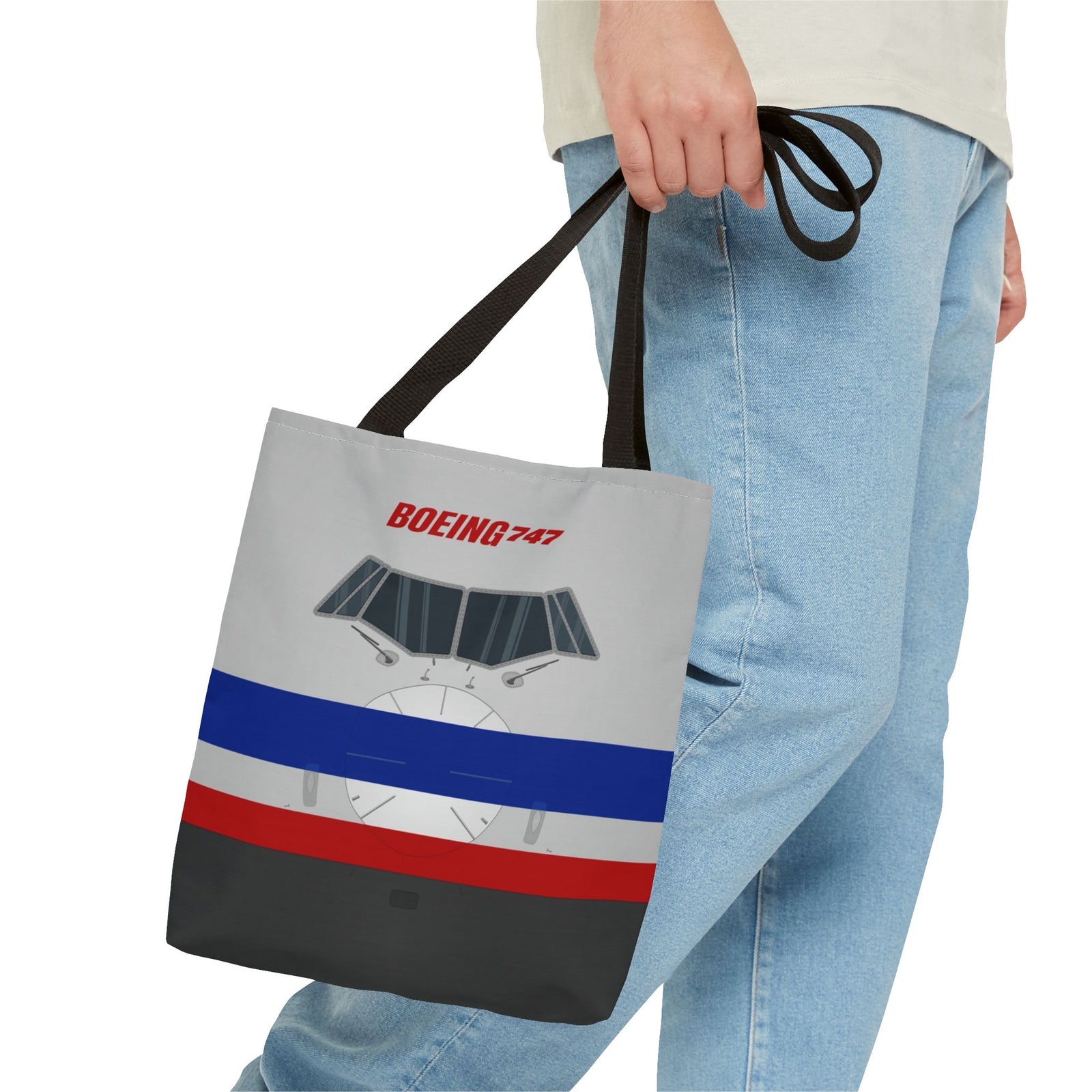 AA 747 Tote Bag — Printed Green Travel Tote