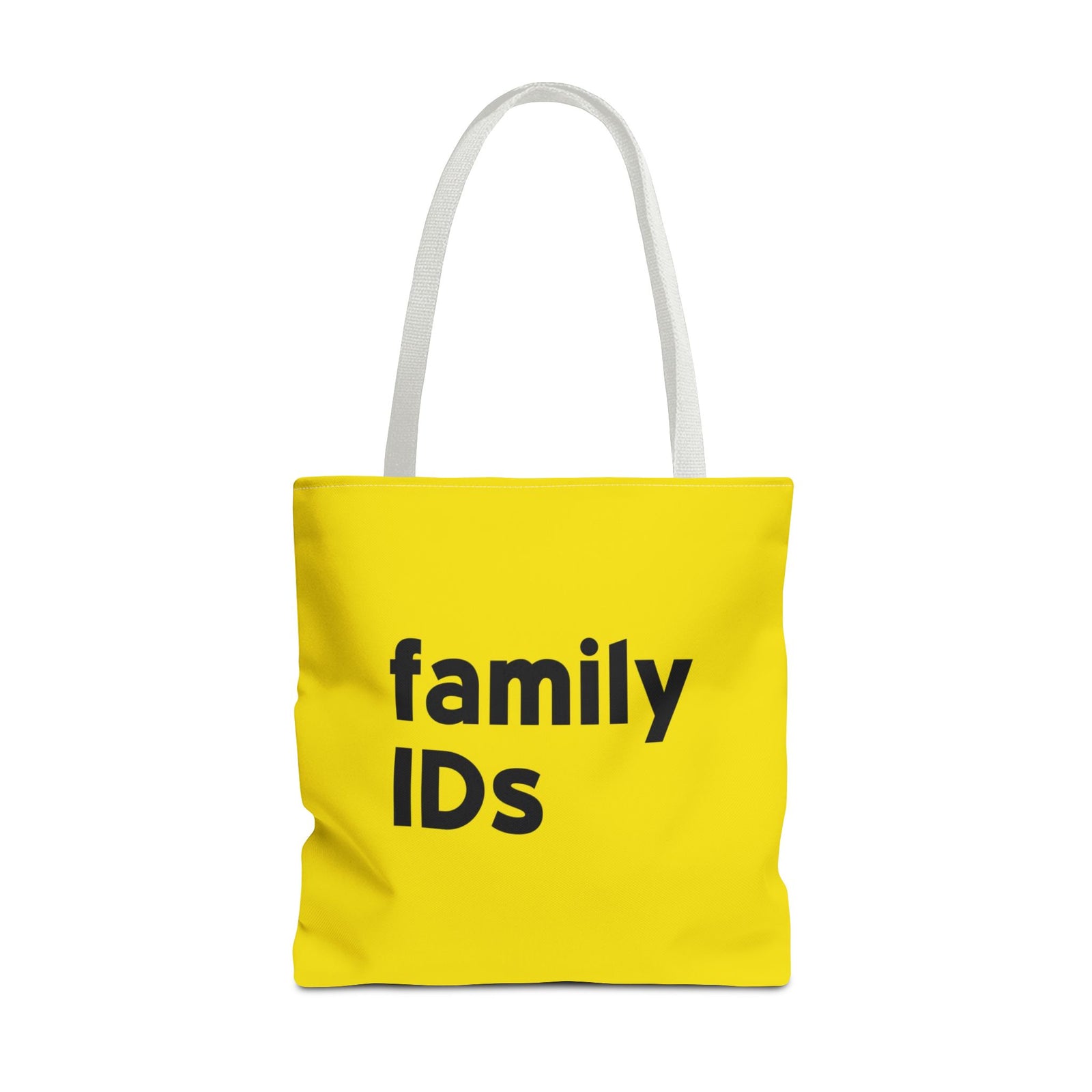 Family Ids Tote Bag — Printed Green Travel Tote