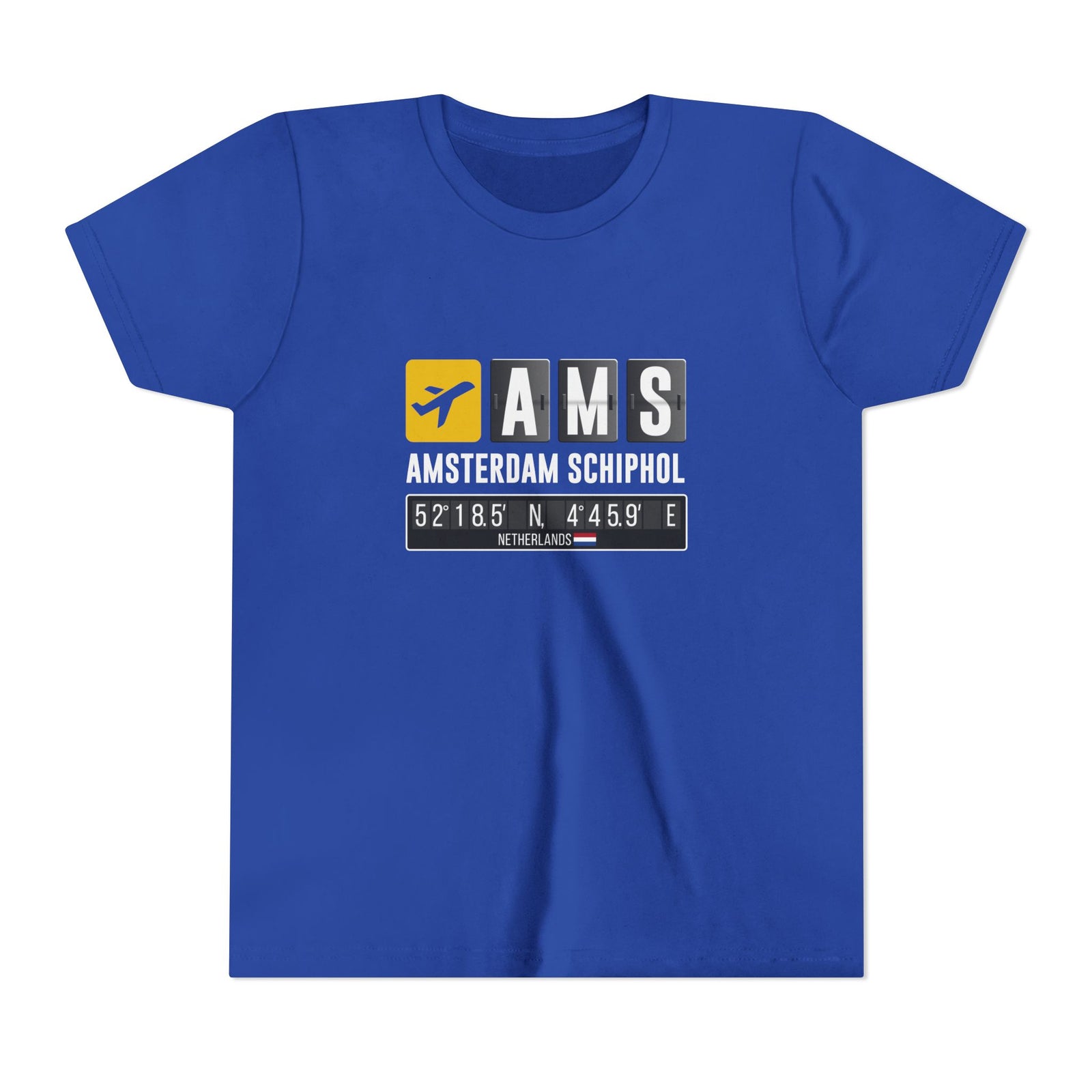 AMS Amsterdam Airport Schiphol - Unisex Youth Short Sleeve Tee