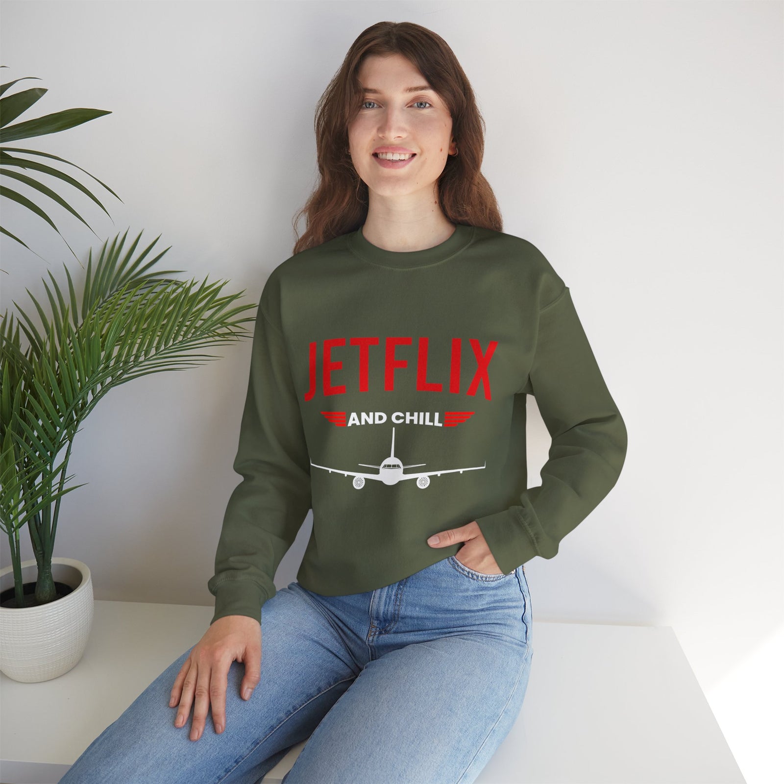 JetFlix And Chill - Crewneck Sweatshirt