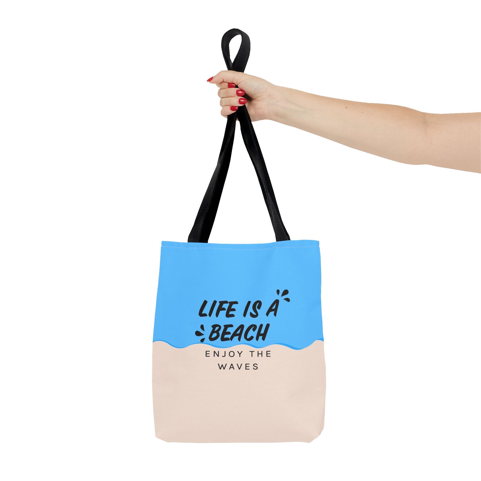 Life Is A Beach Tote Bag — Printed Green Travel Tote