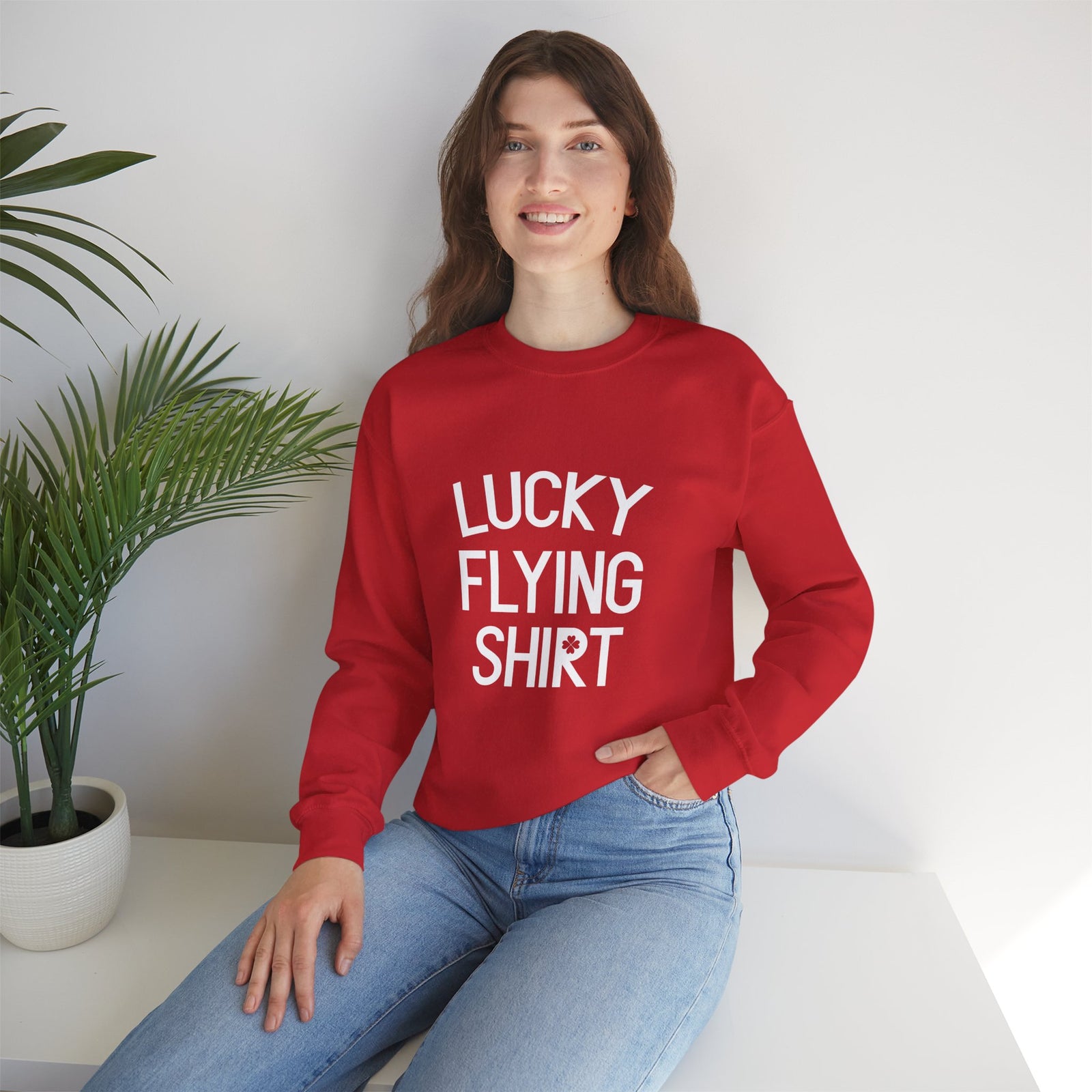 Lucky Flying Shirt Crewneck Sweatshirt - Travel Inspiring Cozy Apparel