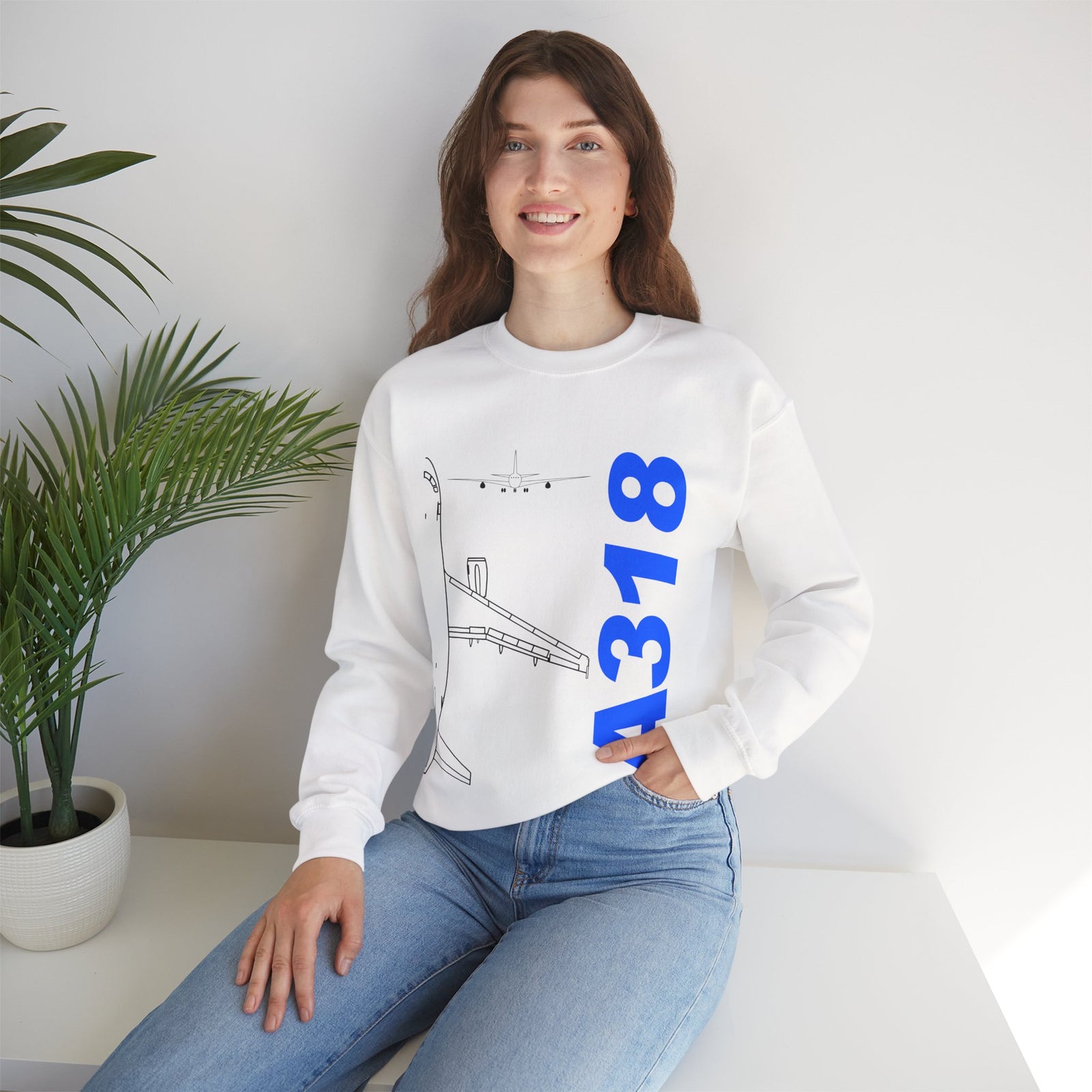 Airbus A318 Crewneck Sweatshirt - Travel Inspiring Cozy Apparel