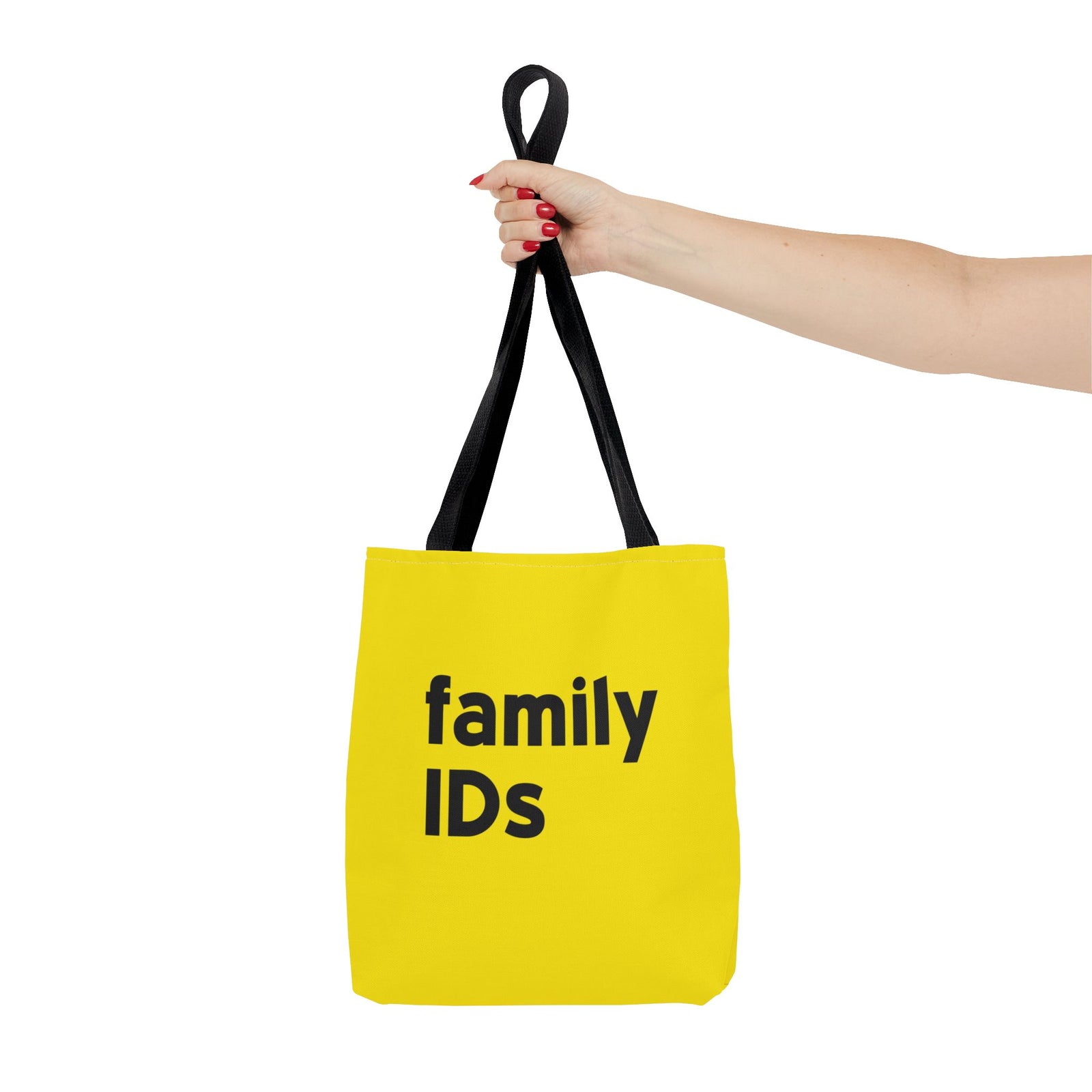 Family Ids Tote Bag — Printed Green Travel Tote